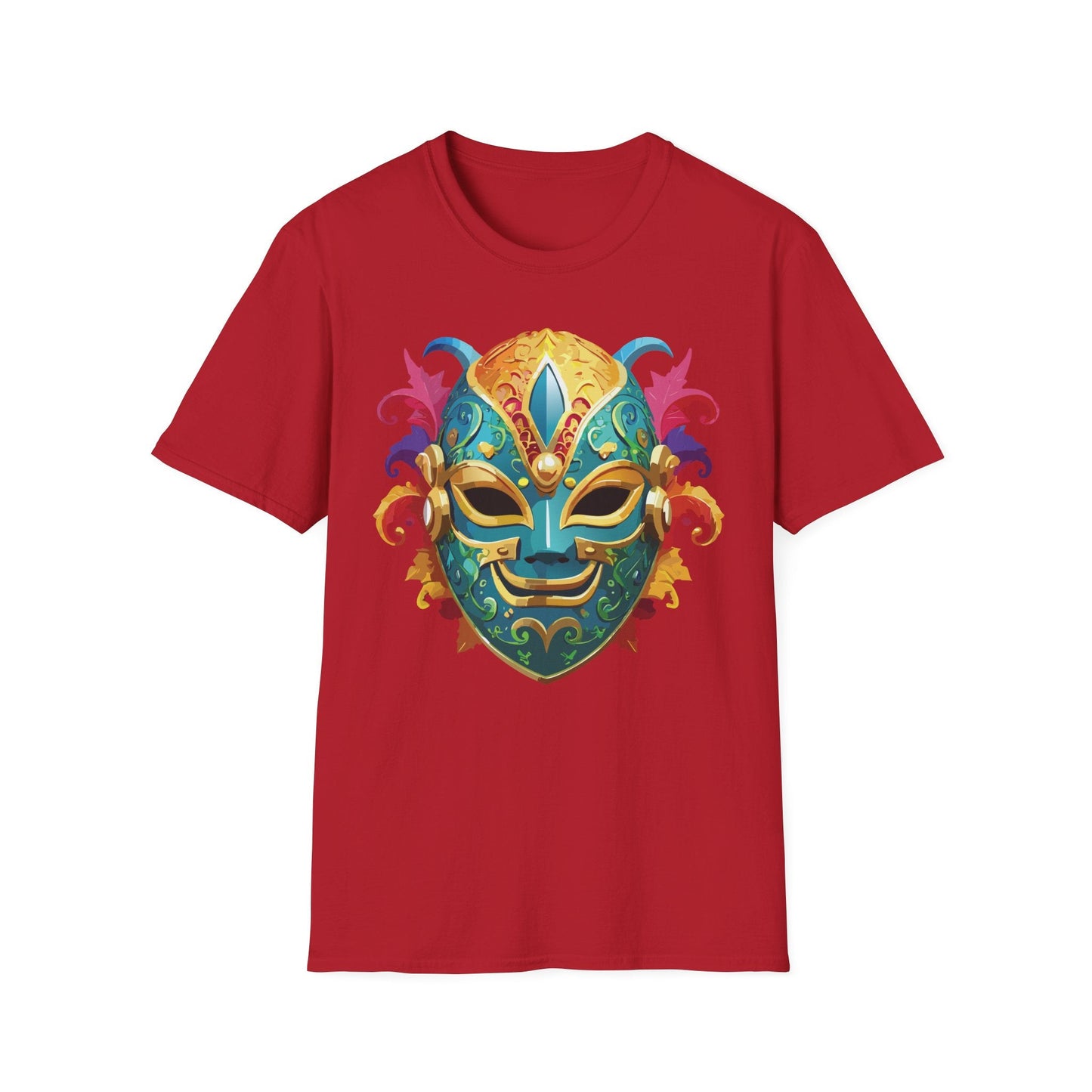 Mask Tee Shirt Unisex Softstyle Gildan 64000 100 Percent Ring Spun Cotton Comfortable Masquerade Tee