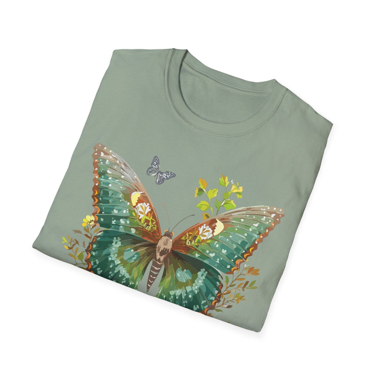 Butterfly Shirt Unisex T Shirt Monarch Print Gildan Softstyle 64000 Comfortable Everyday Wear