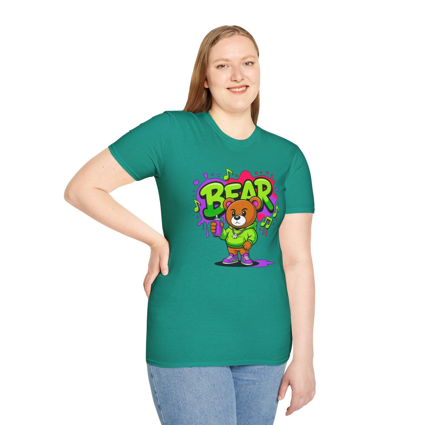 Cartoon T Shirt With Animation Funny Animals Tee Gildan Softstyle 64000 100 Percent Ring Spun Cotton
