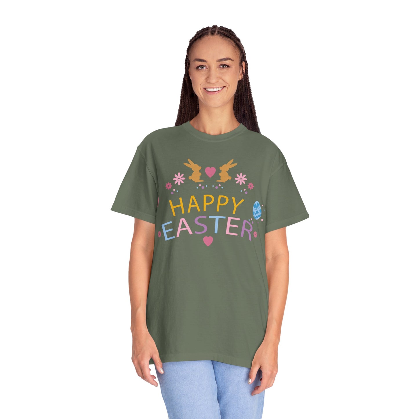 Easter Bunny Heart T-Shirt, Tee Shirt with Easter Signature, T Shirt with Easter Prints, Tee Shirt with Easter Design 2