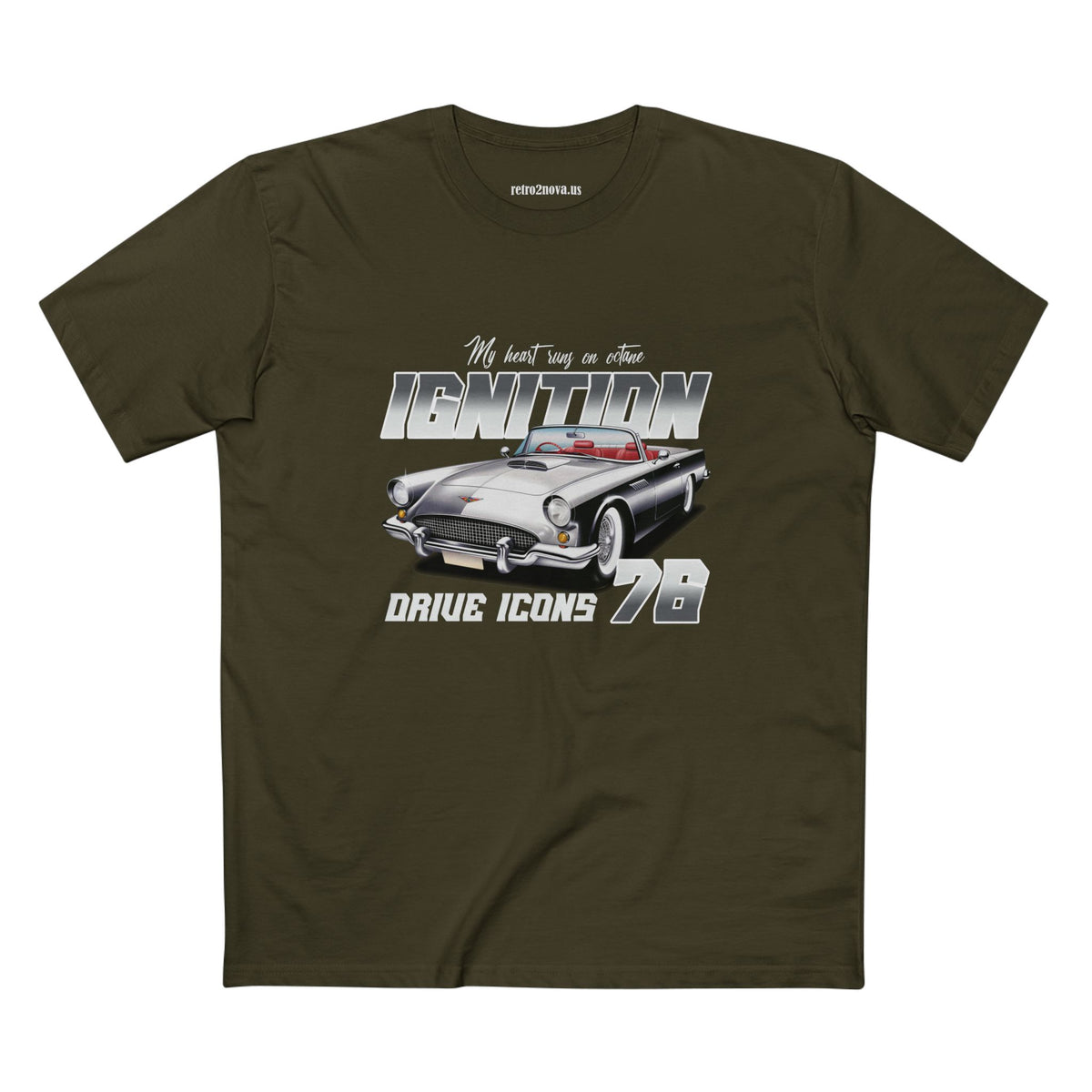 Retro Car Vintage Graphic Tee Staple Unisex 100 Cotton Tee Shirt - RC-11