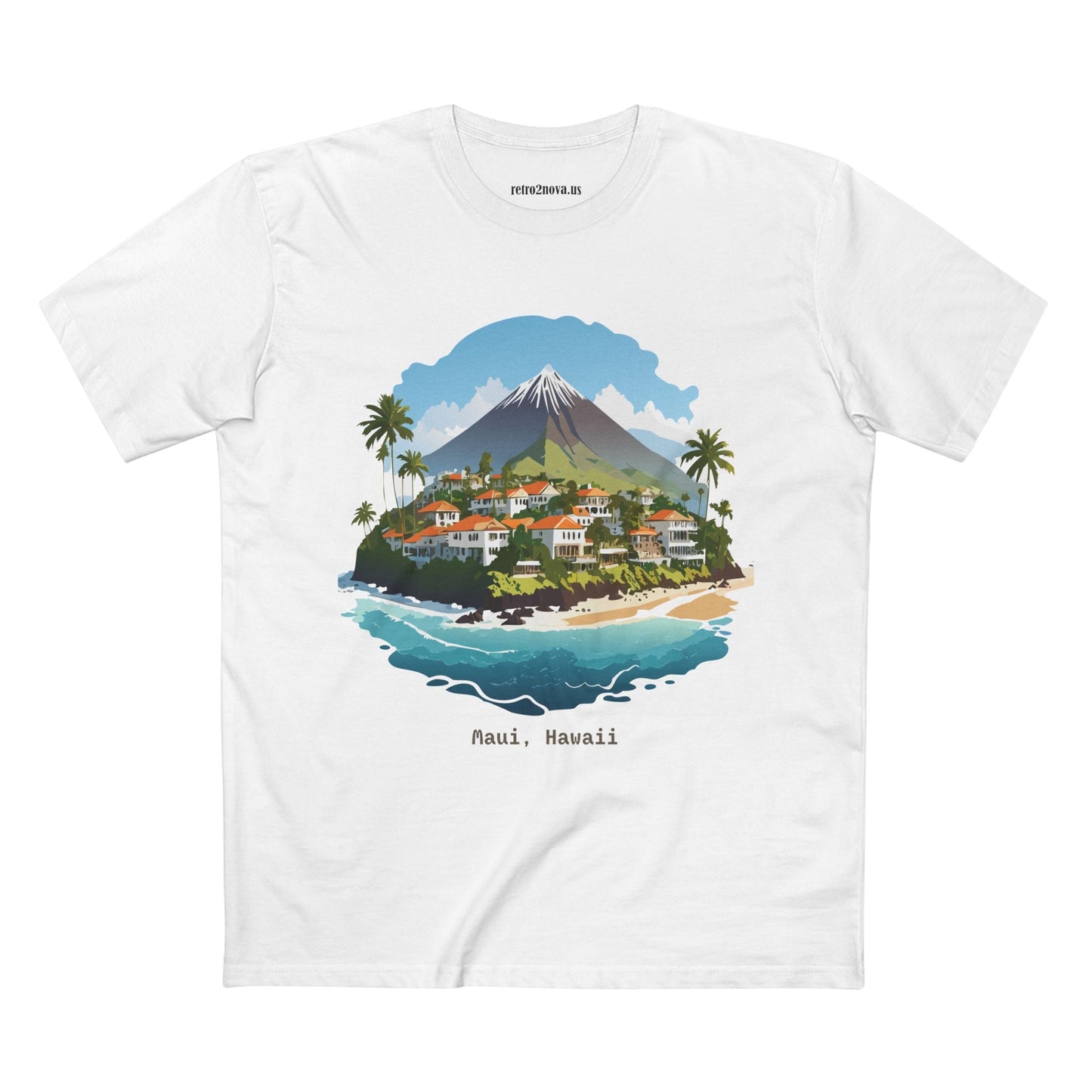Retro2Nova Travel Shirt Unisex Premium Cotton Tee With Original Hawaii Art Design Art Collection