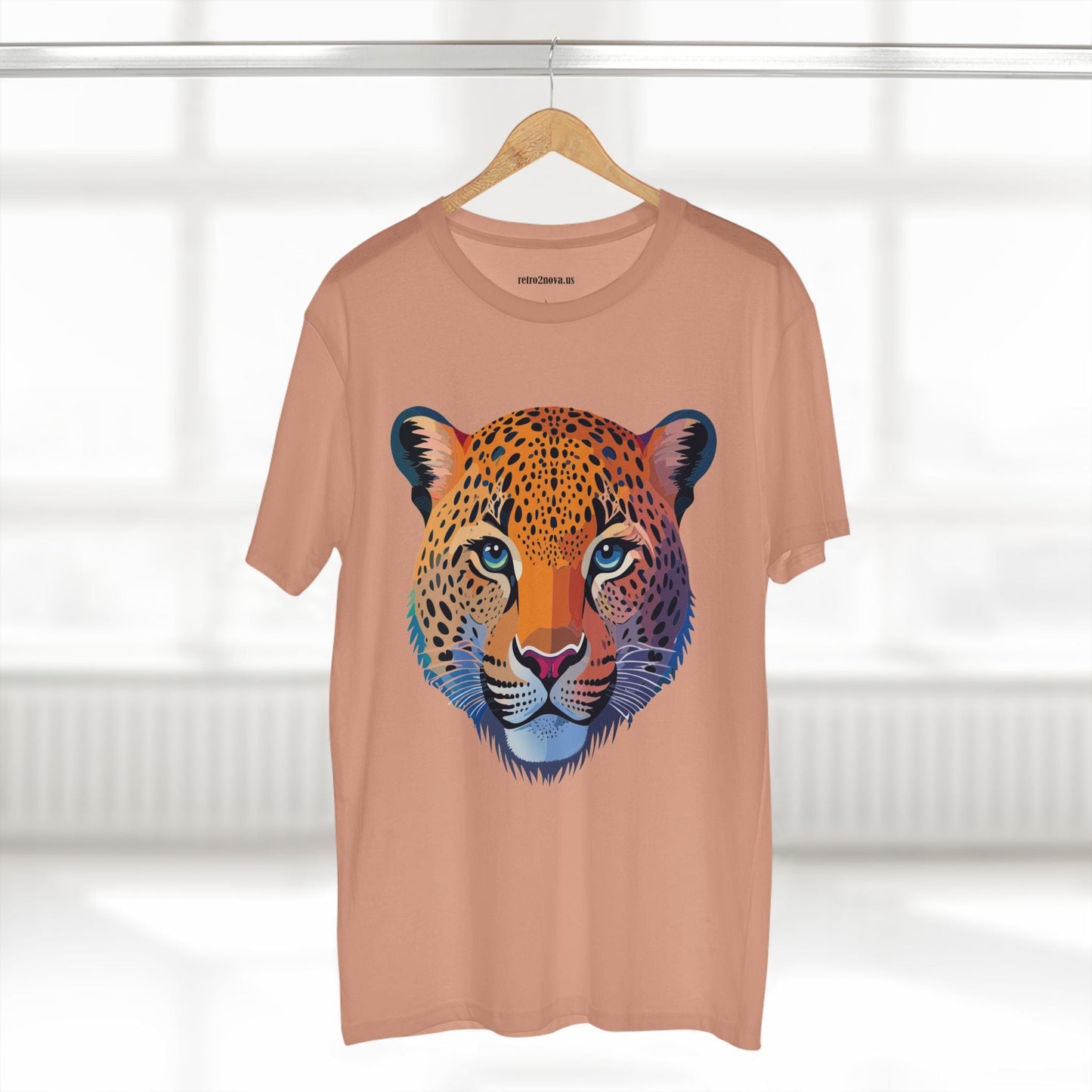 Unisex Cheetah Animal Shirt Premium Cotton Staple Tee With Original Art Design From Retro2Nova Collection