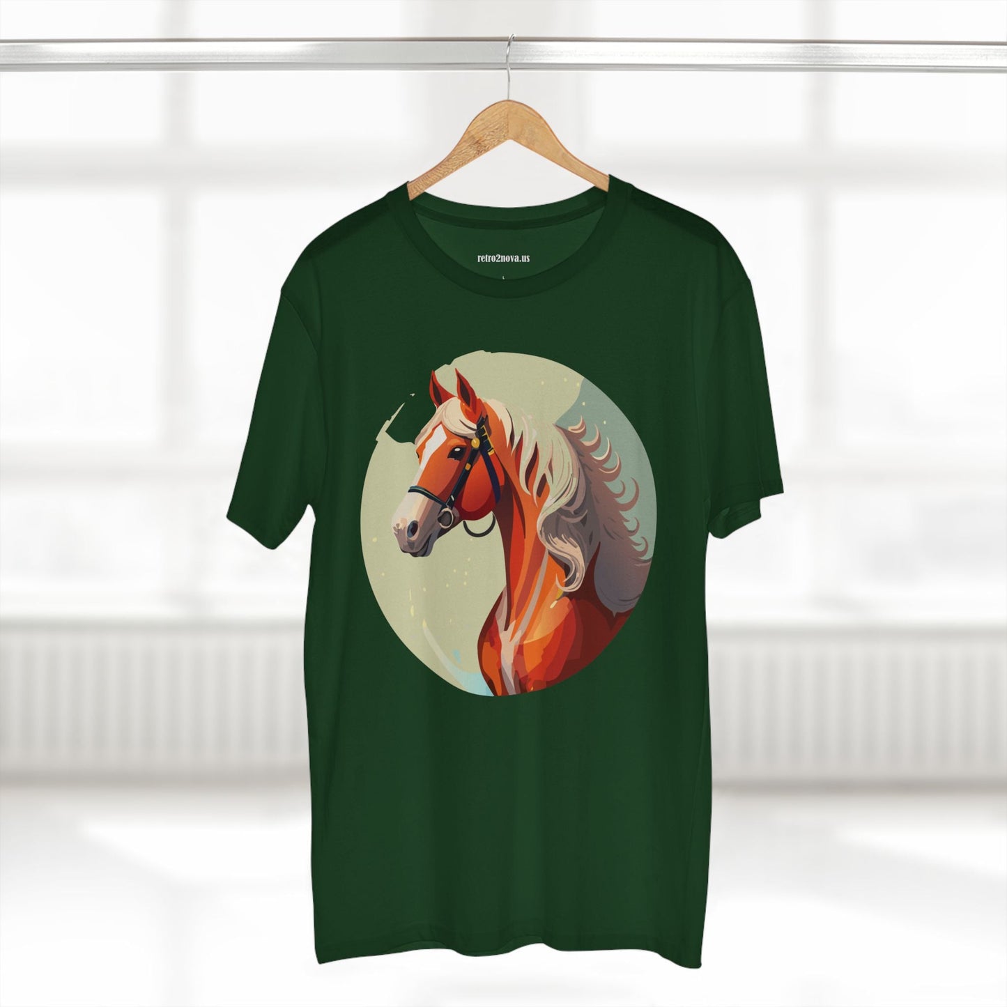 Unisex Premium Cotton Staple Tee With Original Horse Shirt Art Design For Animal Lovers Breathable Comfort Retro2Nova