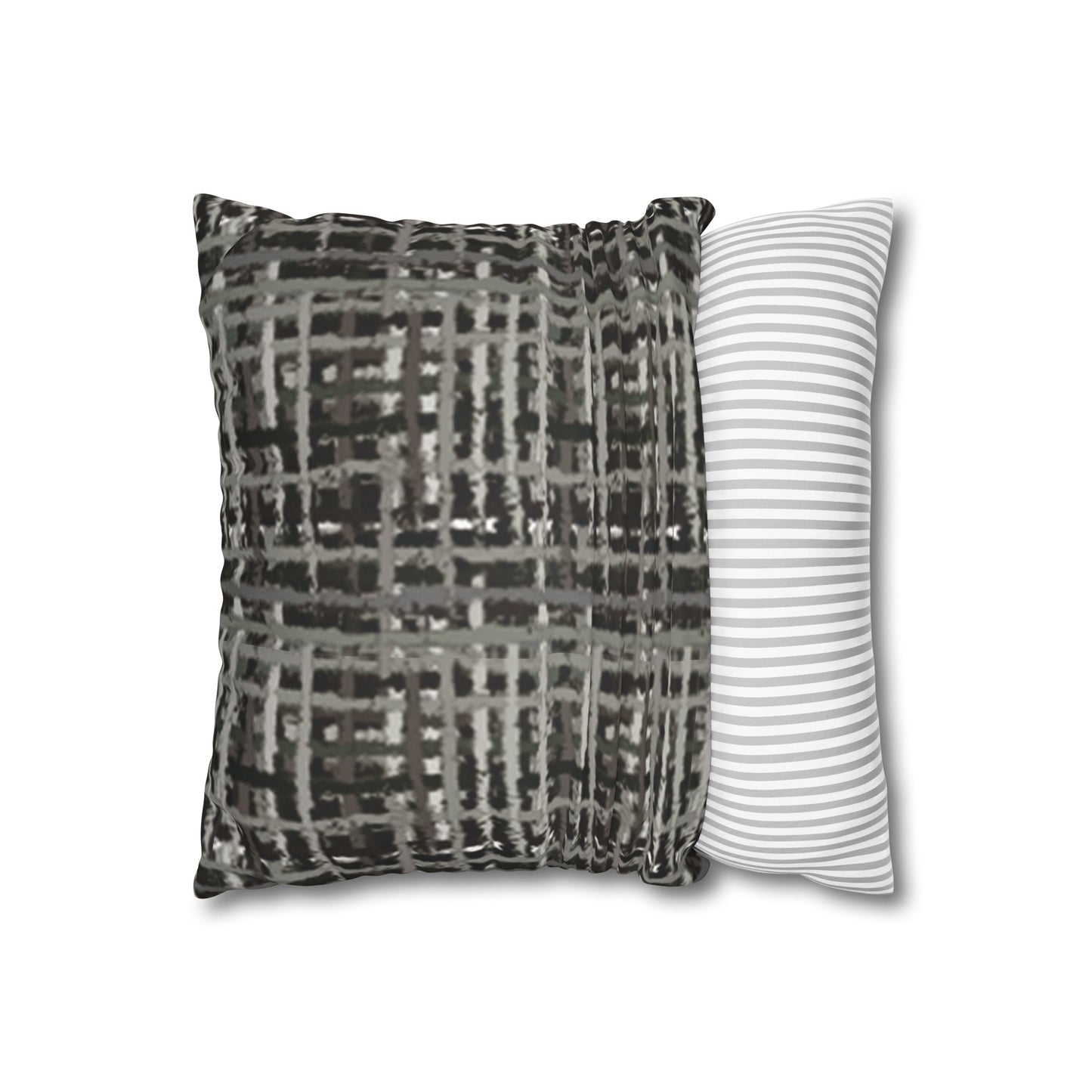 Faux Suede Pillowcase with Abstract print