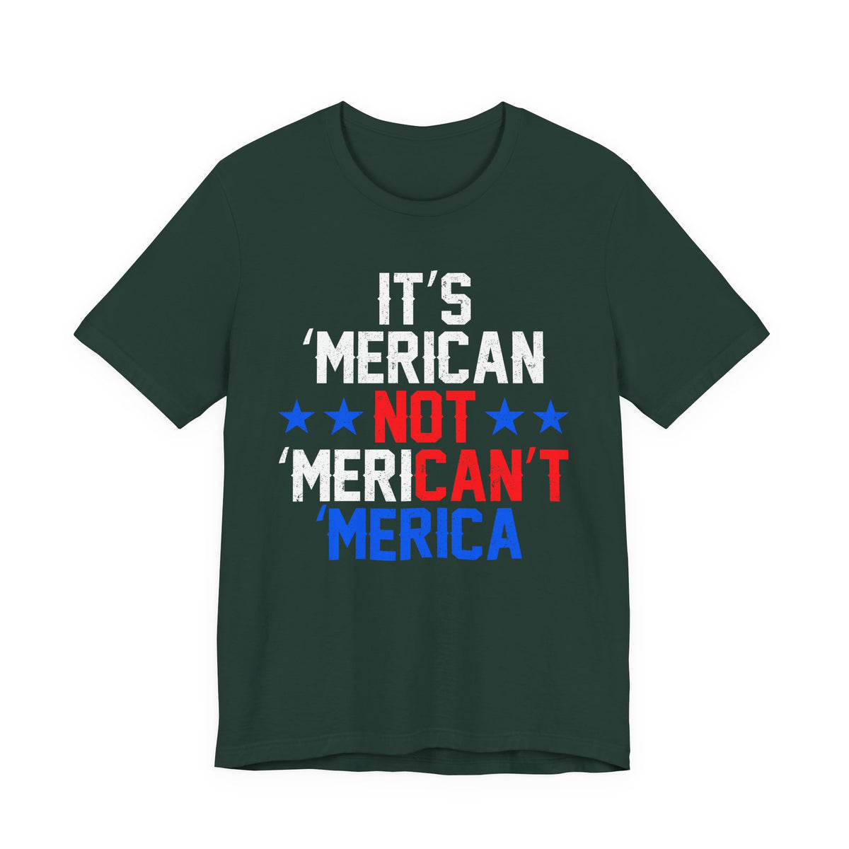 Merica Patriotic T-Shirt USA Stars Red White Blue Unisex Cotton Tee a5