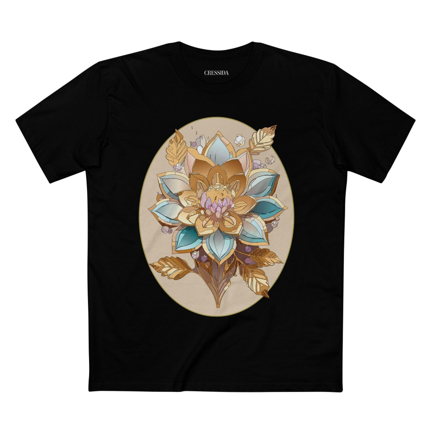 Floral Graphic T-Shirt Unisex 100 Cotton Art Design with Antique Flowers Tee 26