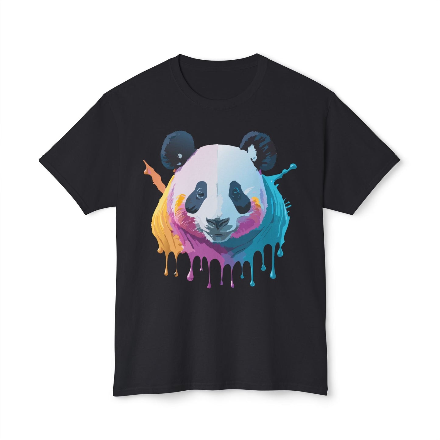 Unisex Panda Art Tee With Floral Print Premium Vintage Style HD Cotton Shirt Comfortable