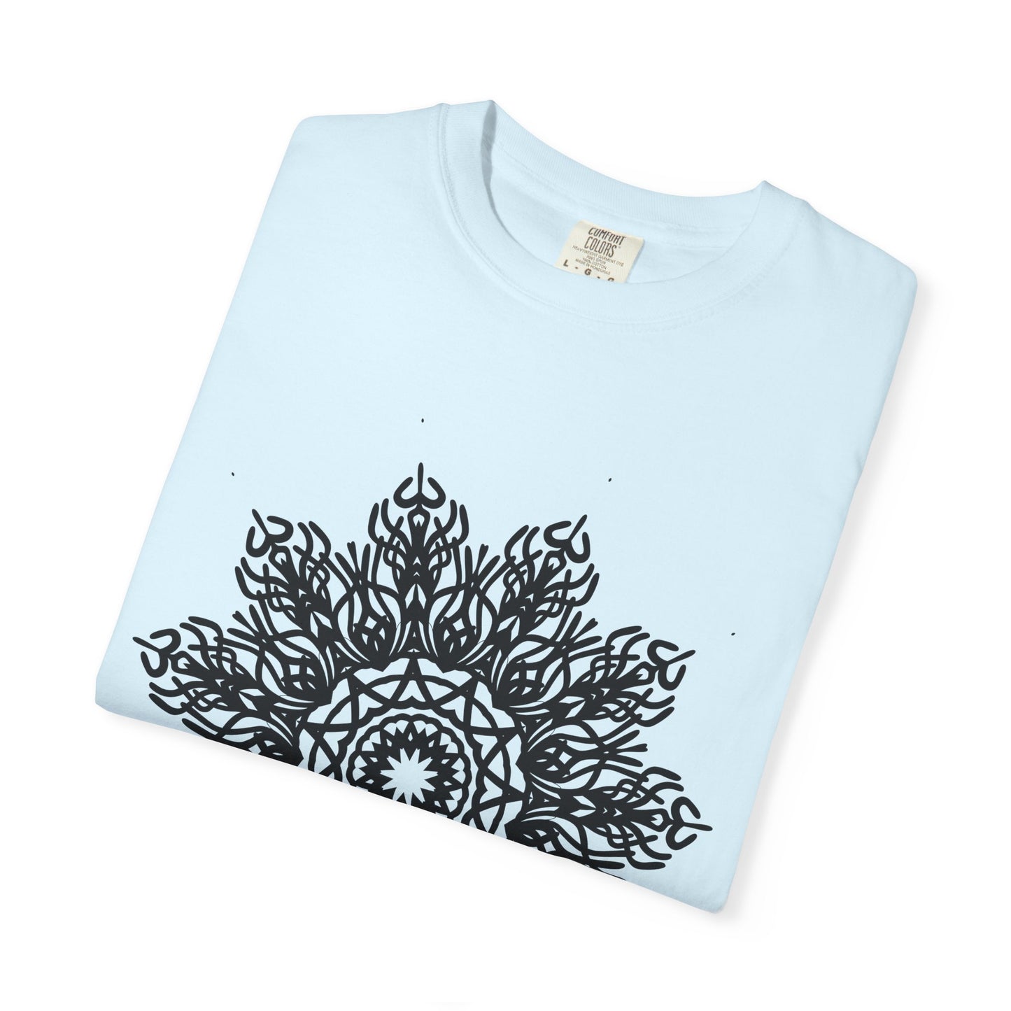 Unisex Garment Dyed Cotton T-Shirt with Mandala Graphic Design