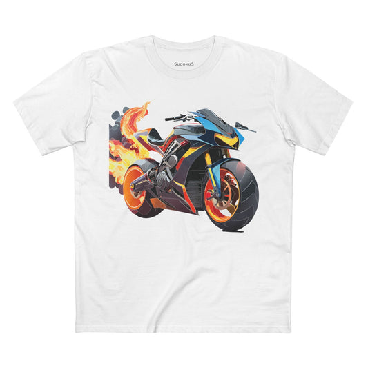 Moto Bike Graphic Unisex 100 Cotton Staple Tee 20