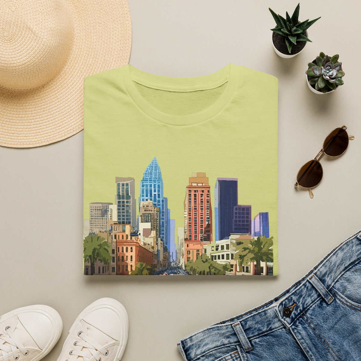 Los Angeles City Skyline T-Shirt | Urban Downtown Street Scene