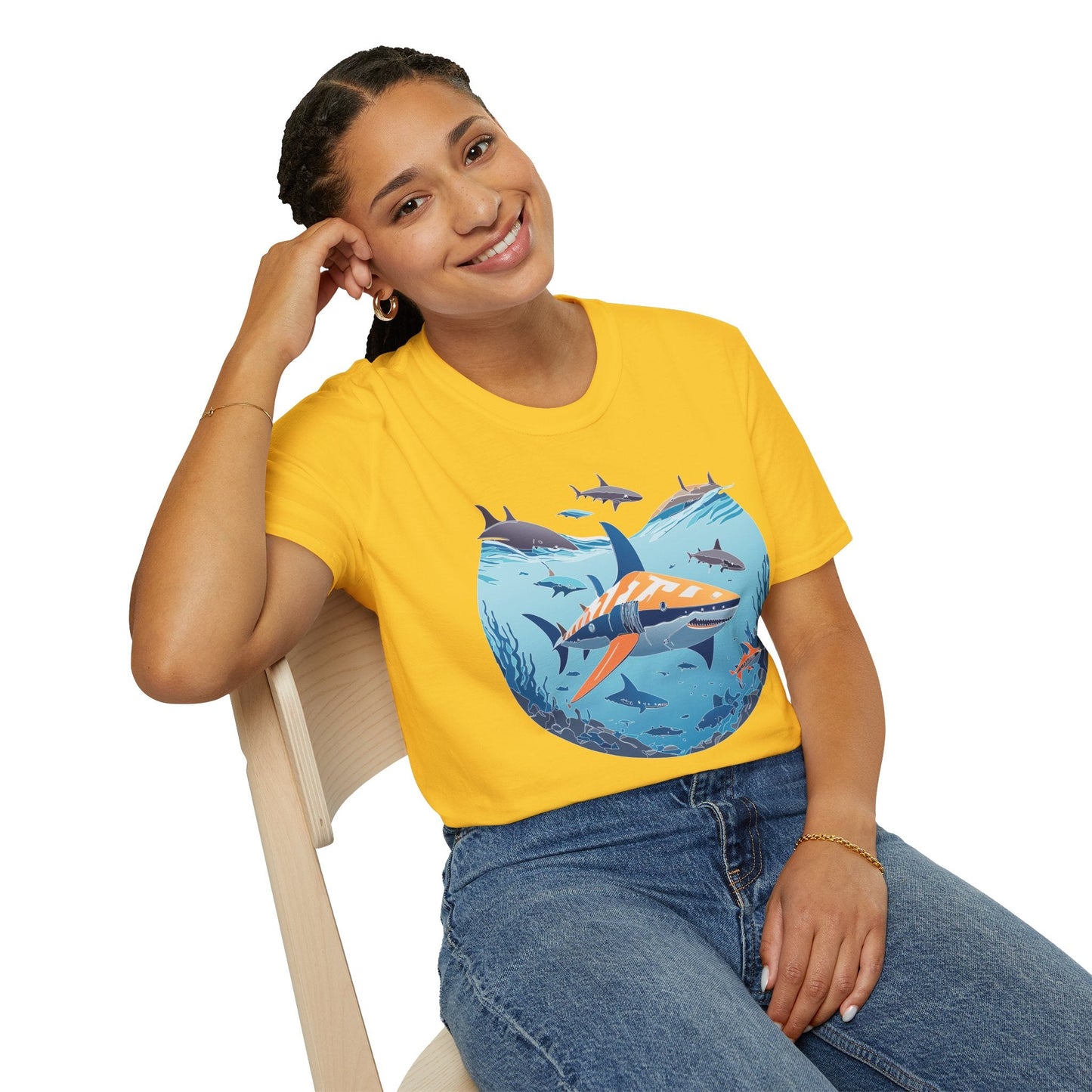 Ocean Graphic Unisex Softstyle Cotton Tee 8