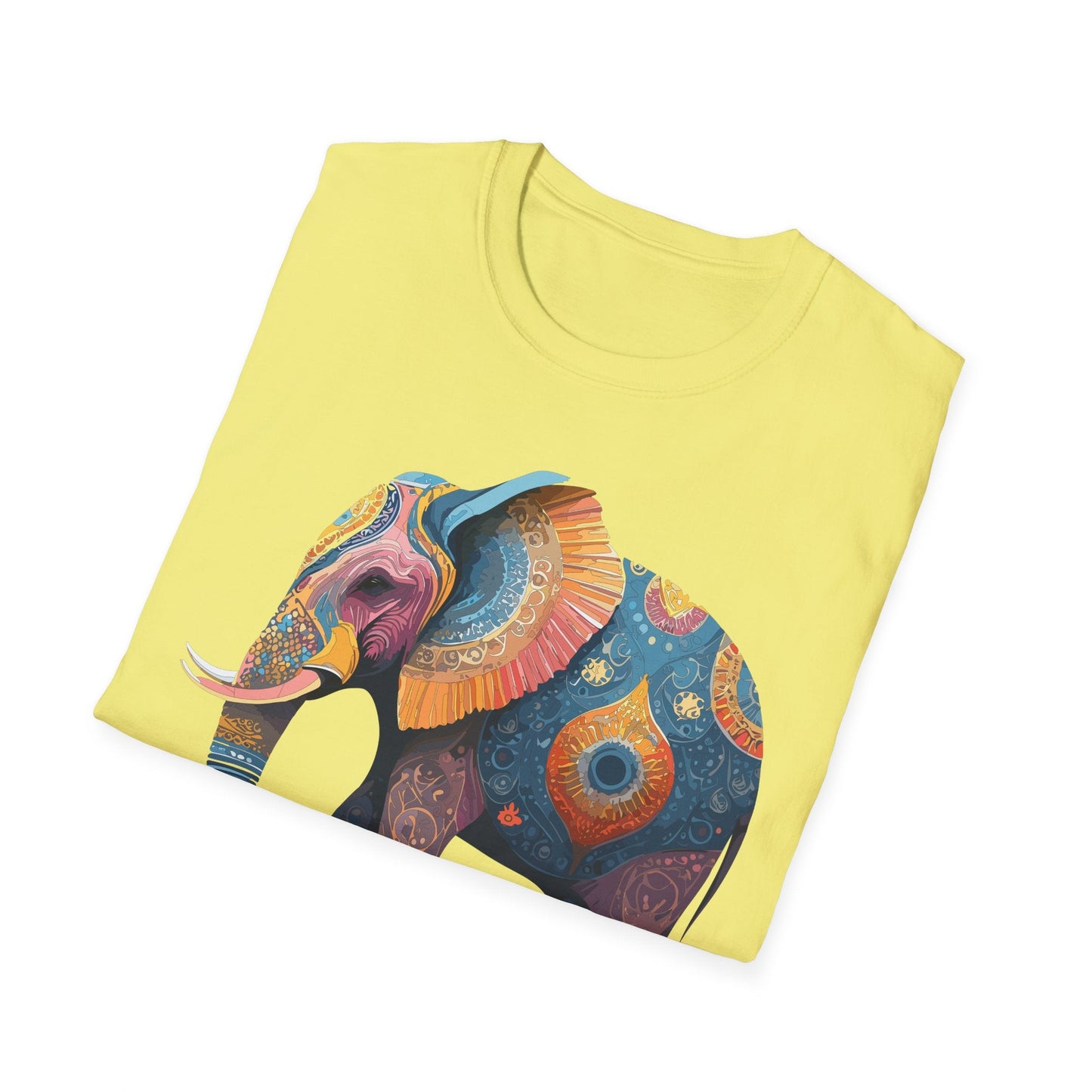 Elephant T Shirt Unisex Gildan Softstyle 64000 Tee With Animal Elephant Graphic Artwork