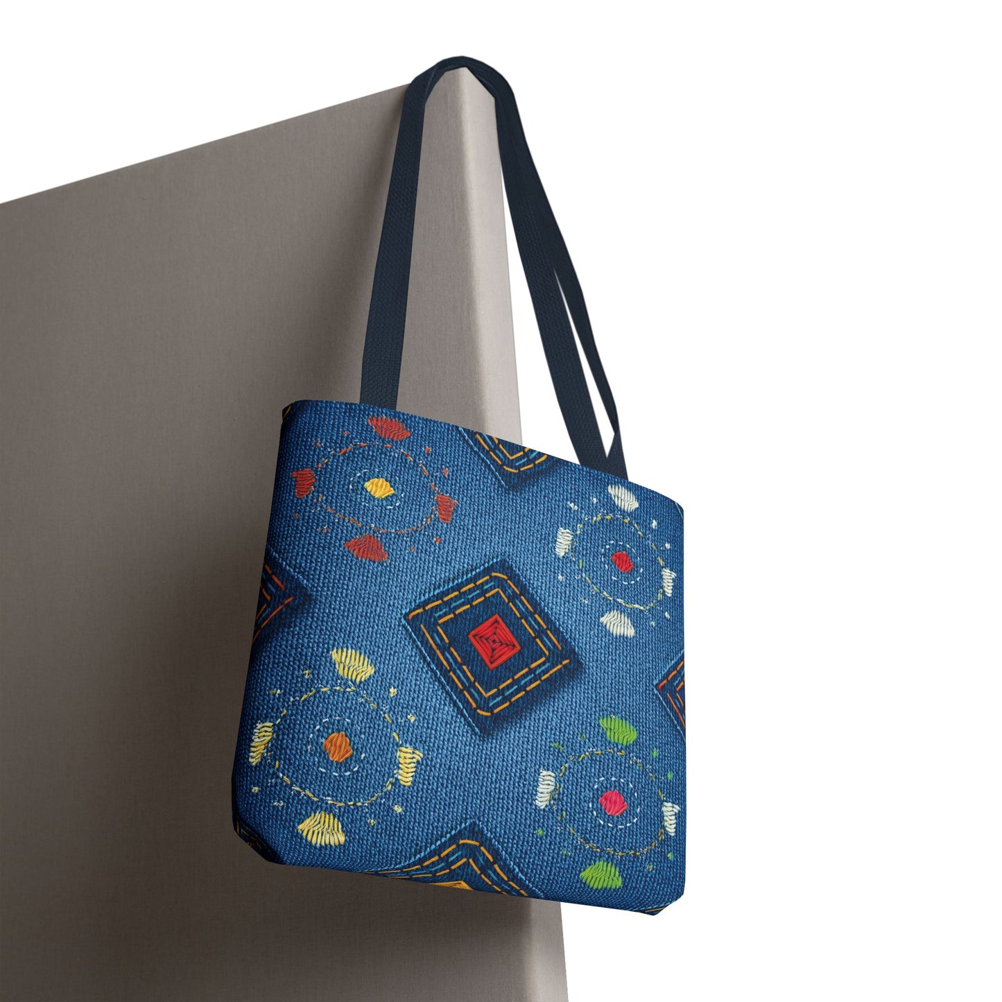 Diwali Graphic Denim Fabric Imitation Print Unisex Canvas Bag Poly Spun 3 Sizes Tote Bag 205-24