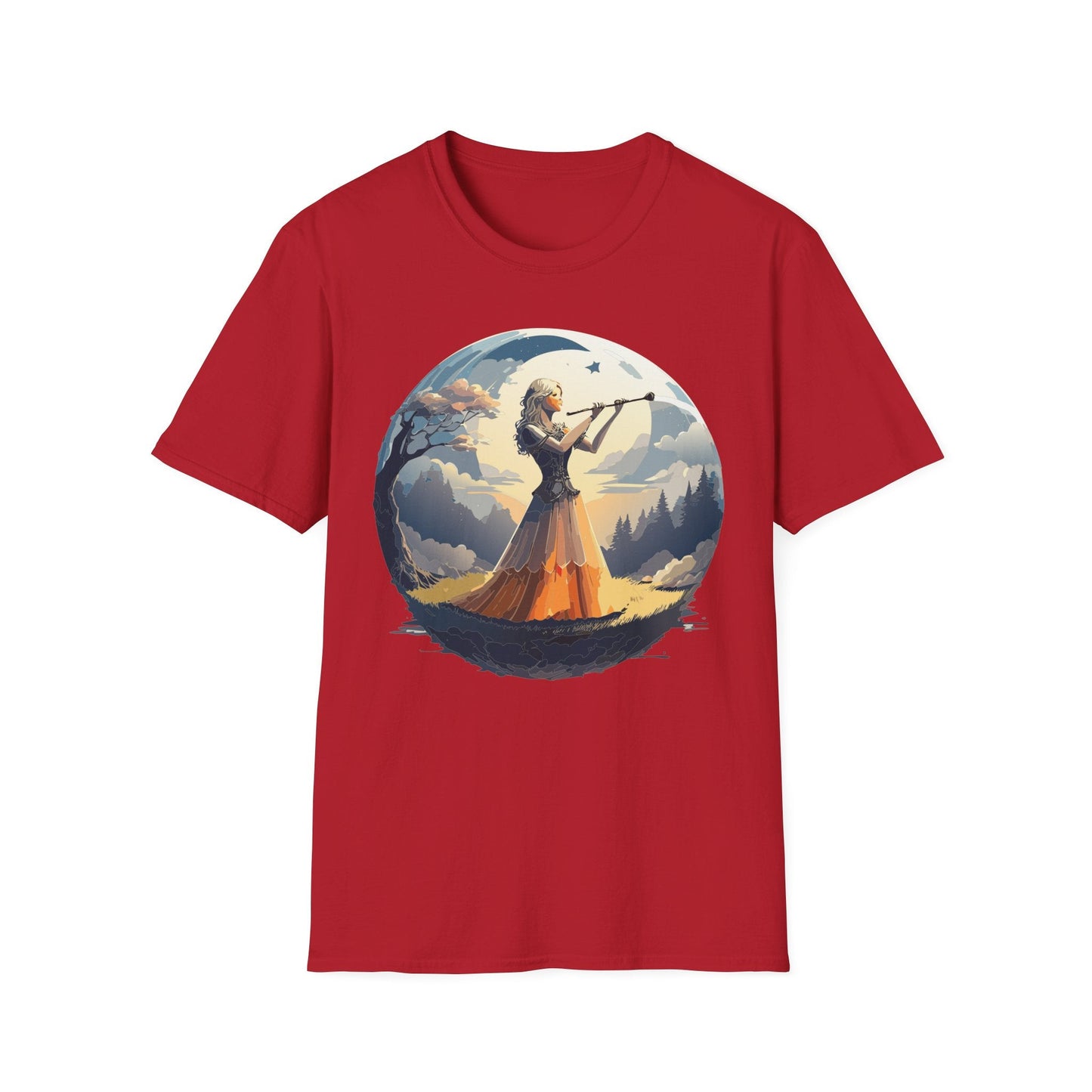Unisex Softstyle Graphic T Shirt 100 Percent Ring Spun Cotton Art Design Tee For Women