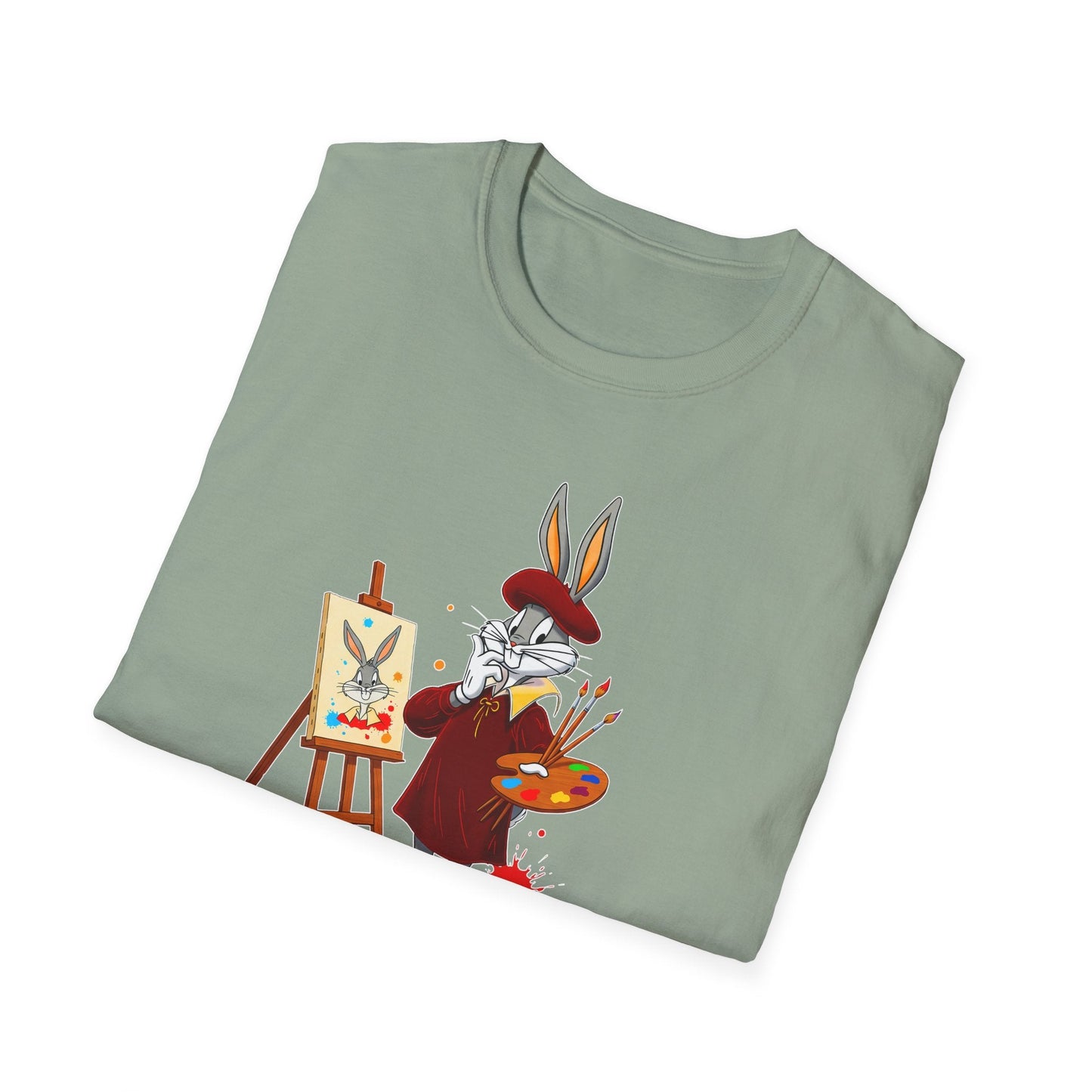 Cartoon Bunny Graphic Unisex Cotton Animal Animation Artwork Design Tee 9