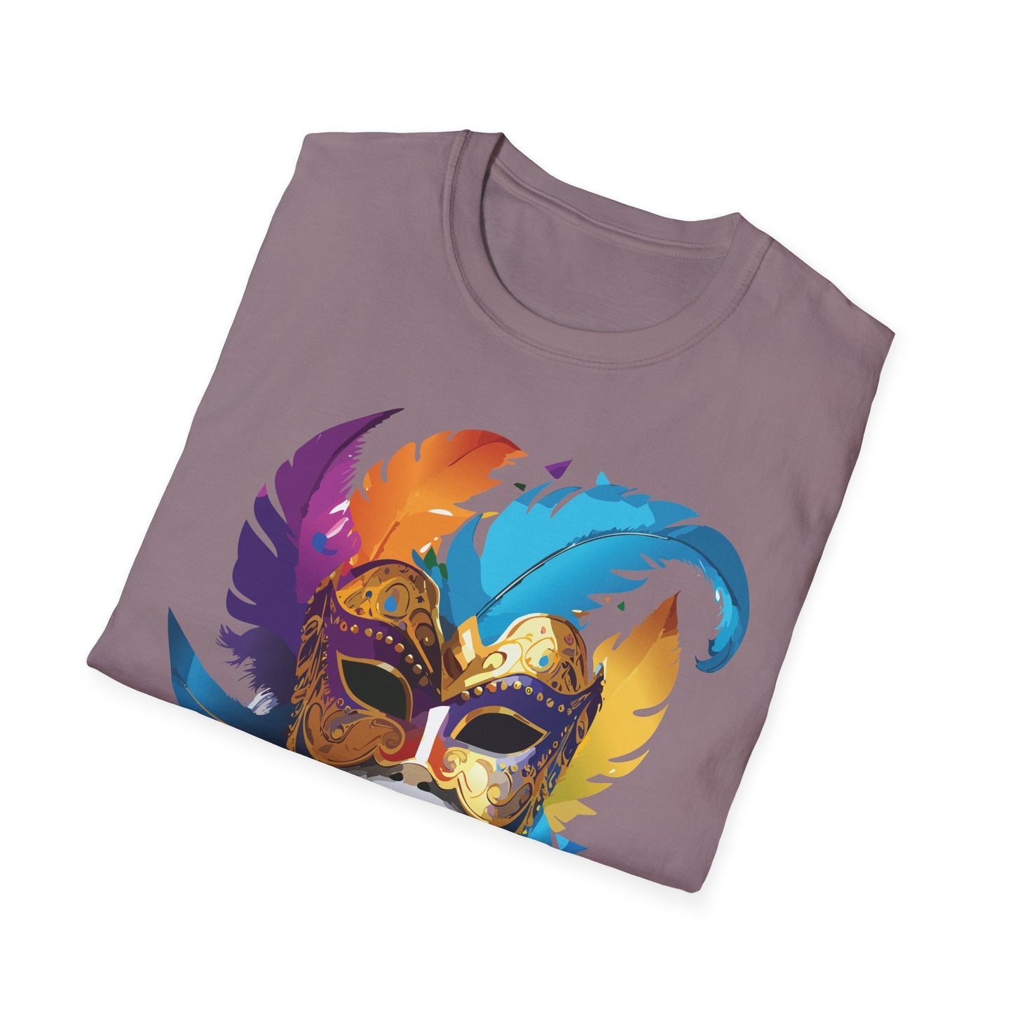 Mask Tee Shirt Unisex Short Sleeve Cotton Tee Art Design Masquerade Gildan Softstyle 64000