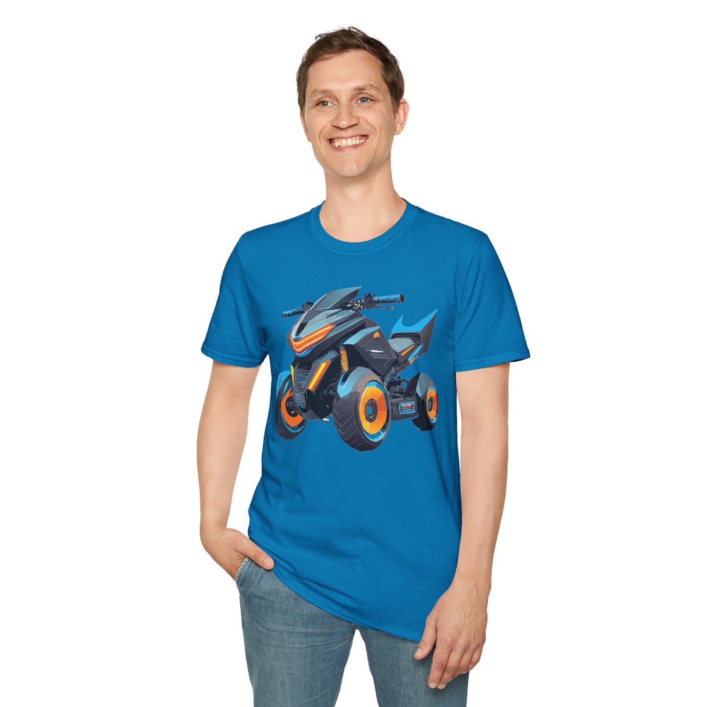 Unisex Motorcycle Art Design T Shirt Softstyle 64000 MTB Graphic Tee For Riders