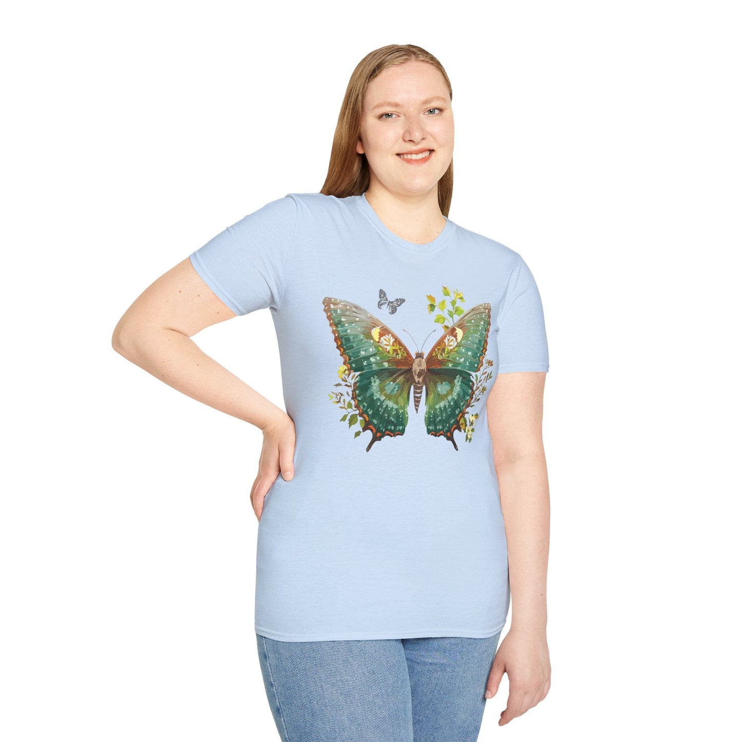 Butterfly Shirt Unisex T Shirt Monarch Print Gildan Softstyle 64000 Comfortable Everyday Wear