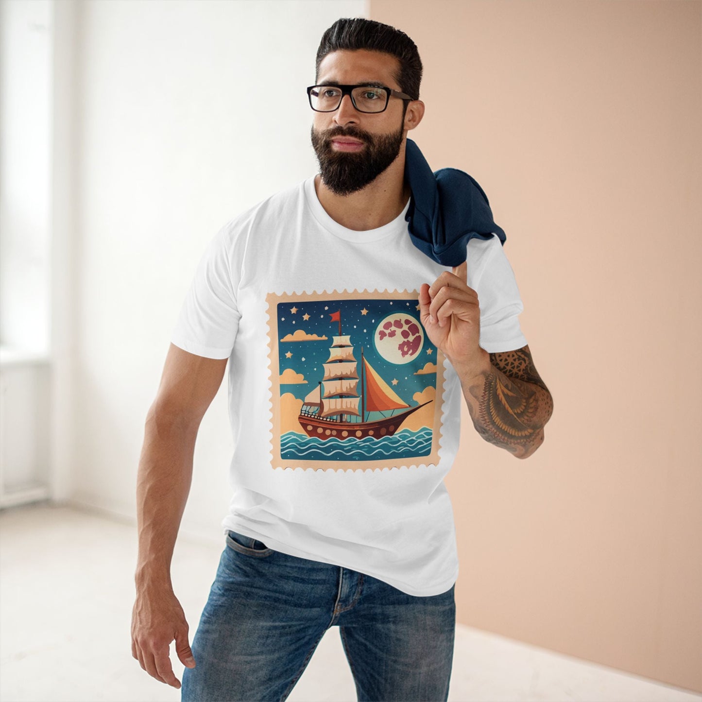Postage Stamp Shirt Unisex Premium Cotton Tee With Original Art Design By Retro2Nova