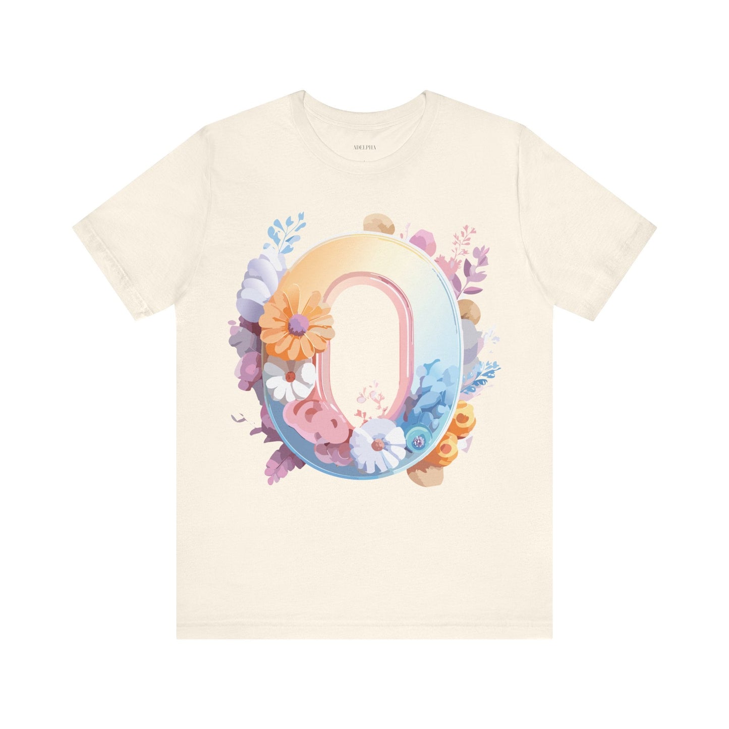 Letter O Graphic Tee Unisex Shirt Adelpha Vintage Inspired Art Design Short Sleeve
