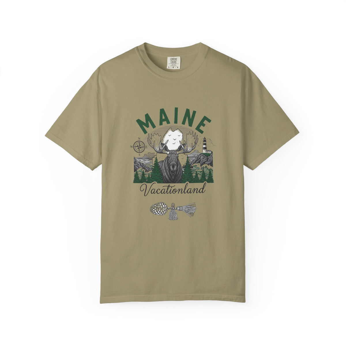Maine State Travel Tourist Graphic Gift Tee Unisex 100 Cotton Comfort Colors T-Shirt