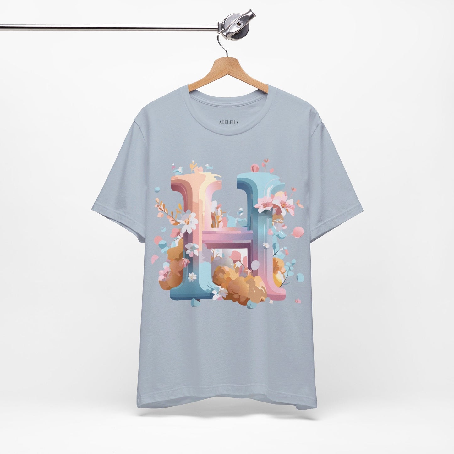Letter H Graphic T Shirt Unisex Jersey Short Sleeve Tee By Adelpha Vintage Artwork