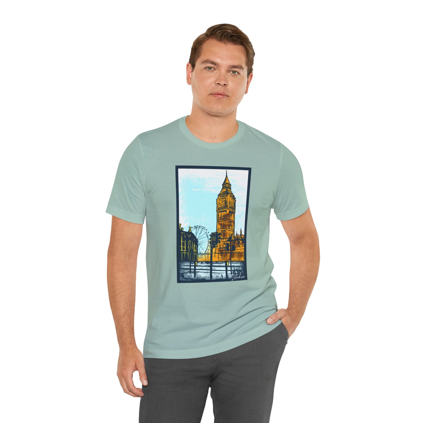 Retro Poster London Graphic Design Tee, London Shirt, Vintage Tees, Art Design T-Shirt, Graphic Tee, Retro Art Shirts