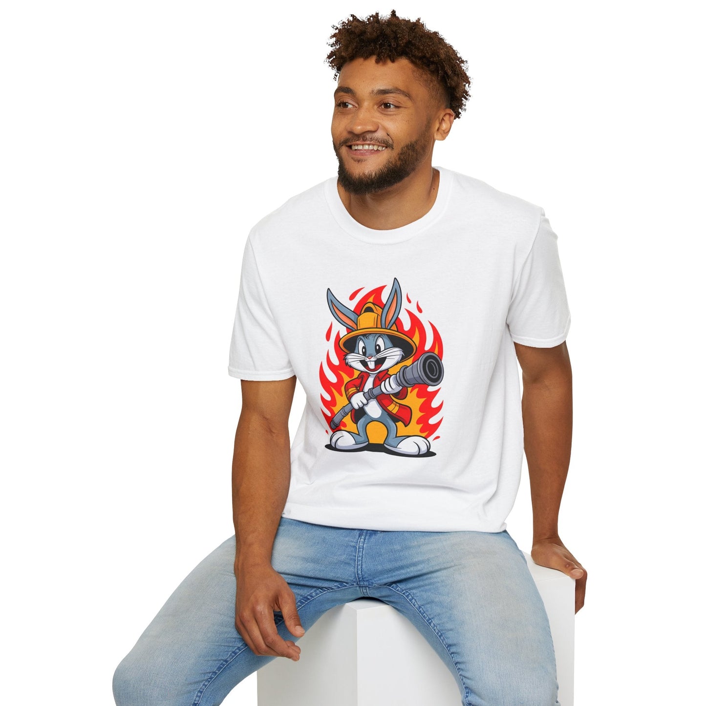Bugs Bunny T Shirt Unisex Cartoon Graphic Tee 100 Percent Ring Spun Cotton Softstyle