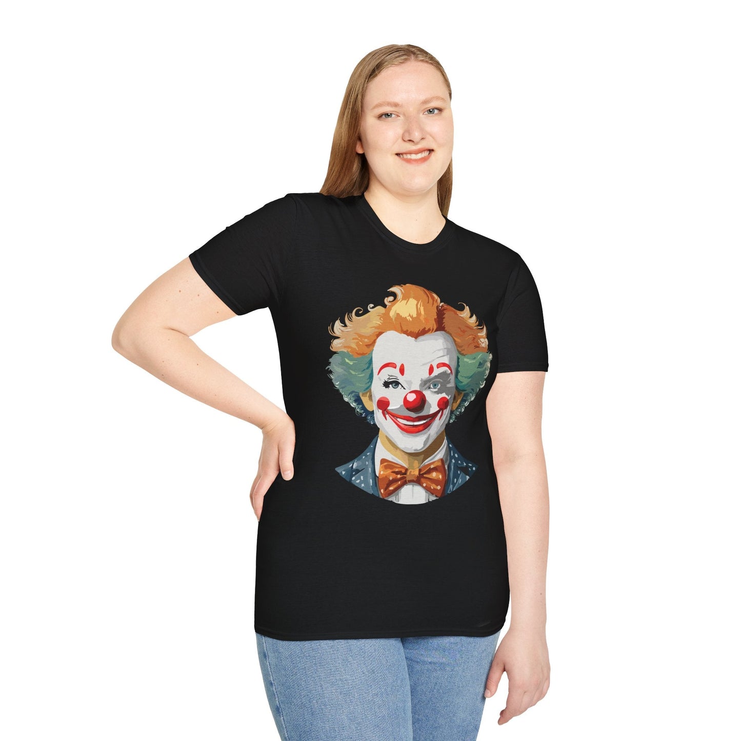 Unisex Short Sleeve Softstyle Clown T Shirt With Funny Man Circus Theme Tee Gildan 64000