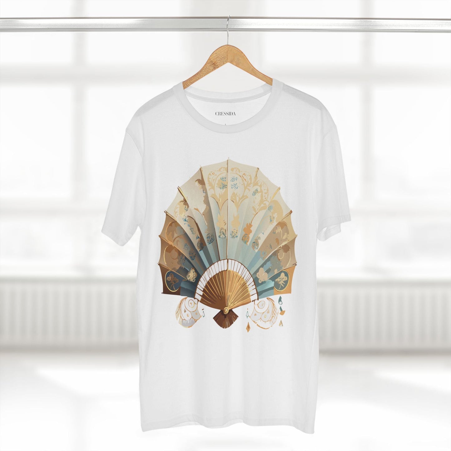 Antique Fan Graphic Design T-Shirt Unisex 100 Cotton Floral Carnival Artwork Tee 14
