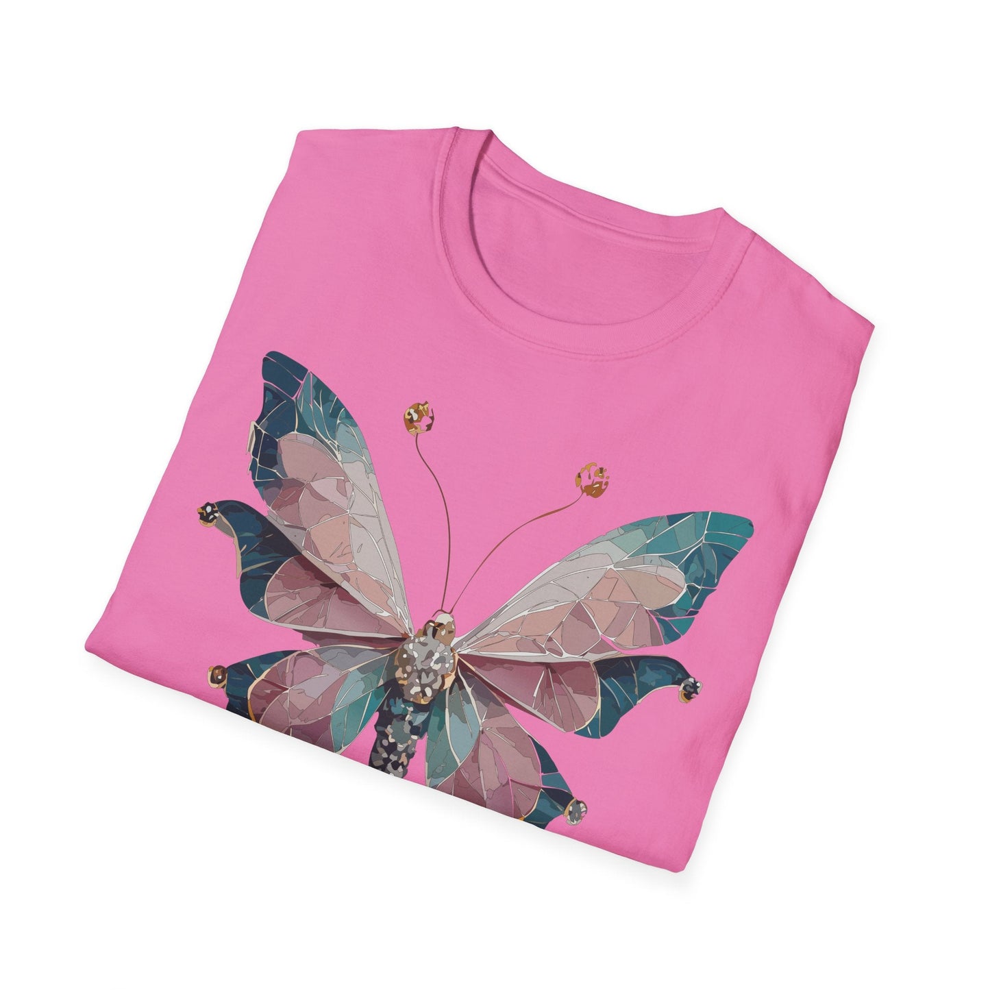 Butterfly Shirt Unisex T Shirt Monarch Print Gildan Softstyle 64000 100 Percent Ring Spun Cotton