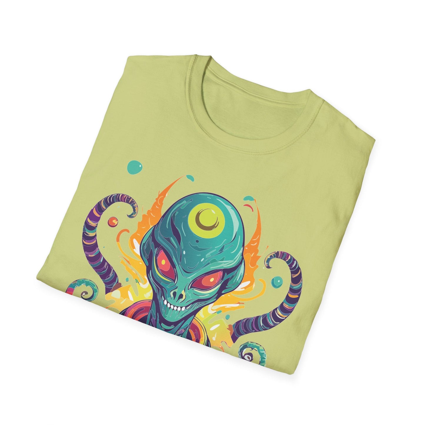 Alien Cosmos Unisex T Shirt With Aliens Design Gildan Softstyle 64000 Comfortable Lightweight Tee