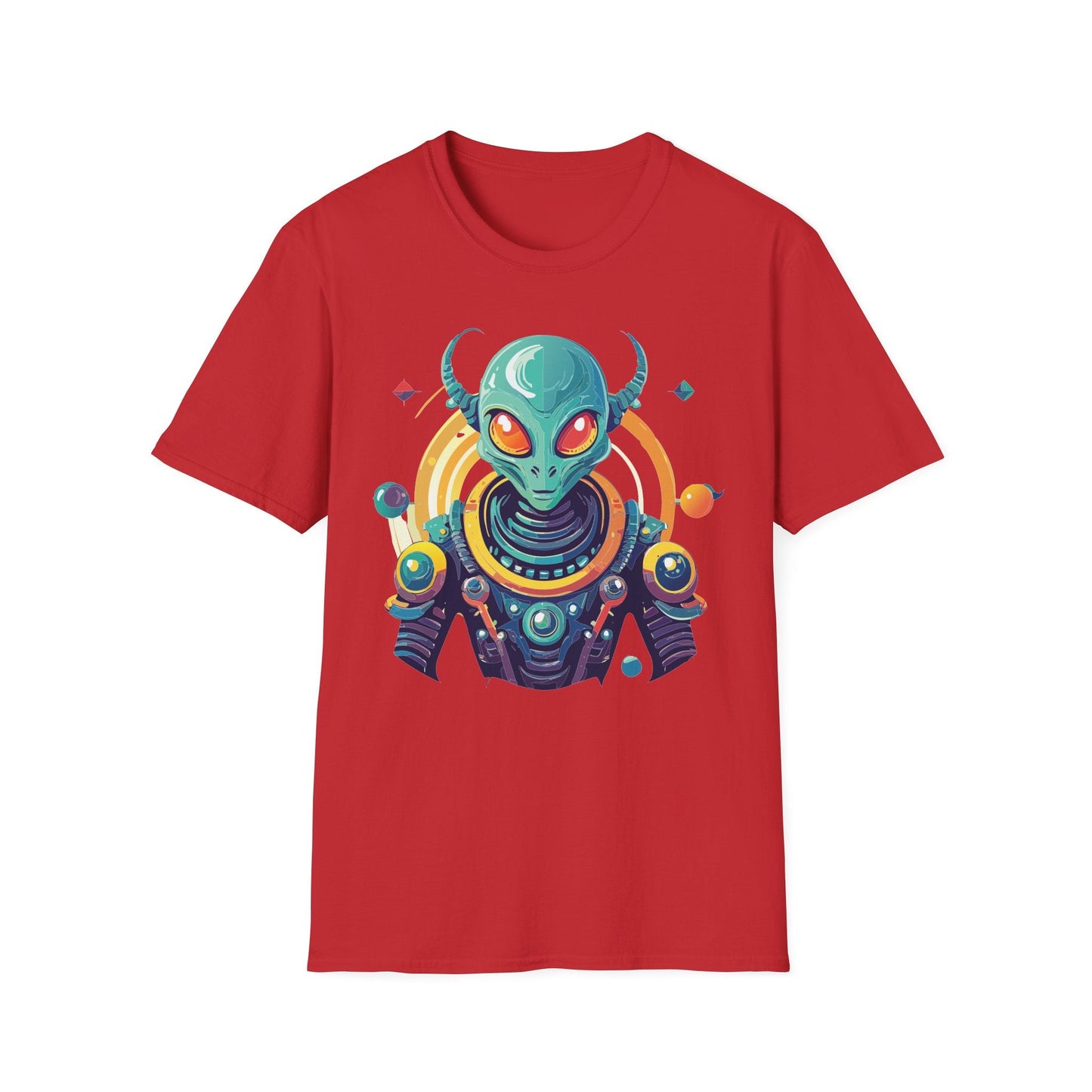 Alien Cosmos T Shirt Unisex Softstyle Cotton Tee With Alien Art Design Premium Comfort