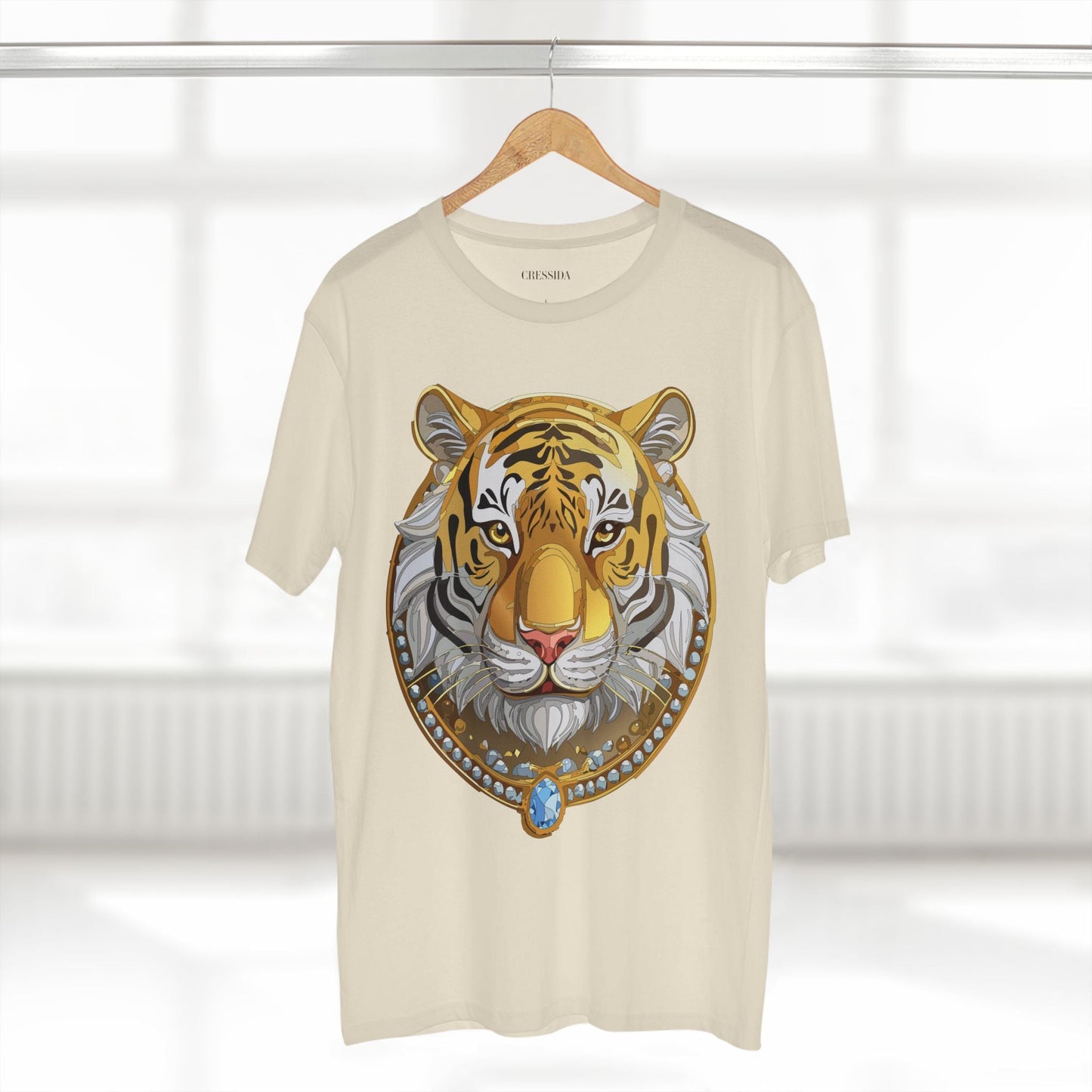 Tiger Graphic Unisex 100 Cotton Tee With Unique Animal Golden Medallion Art Design 4