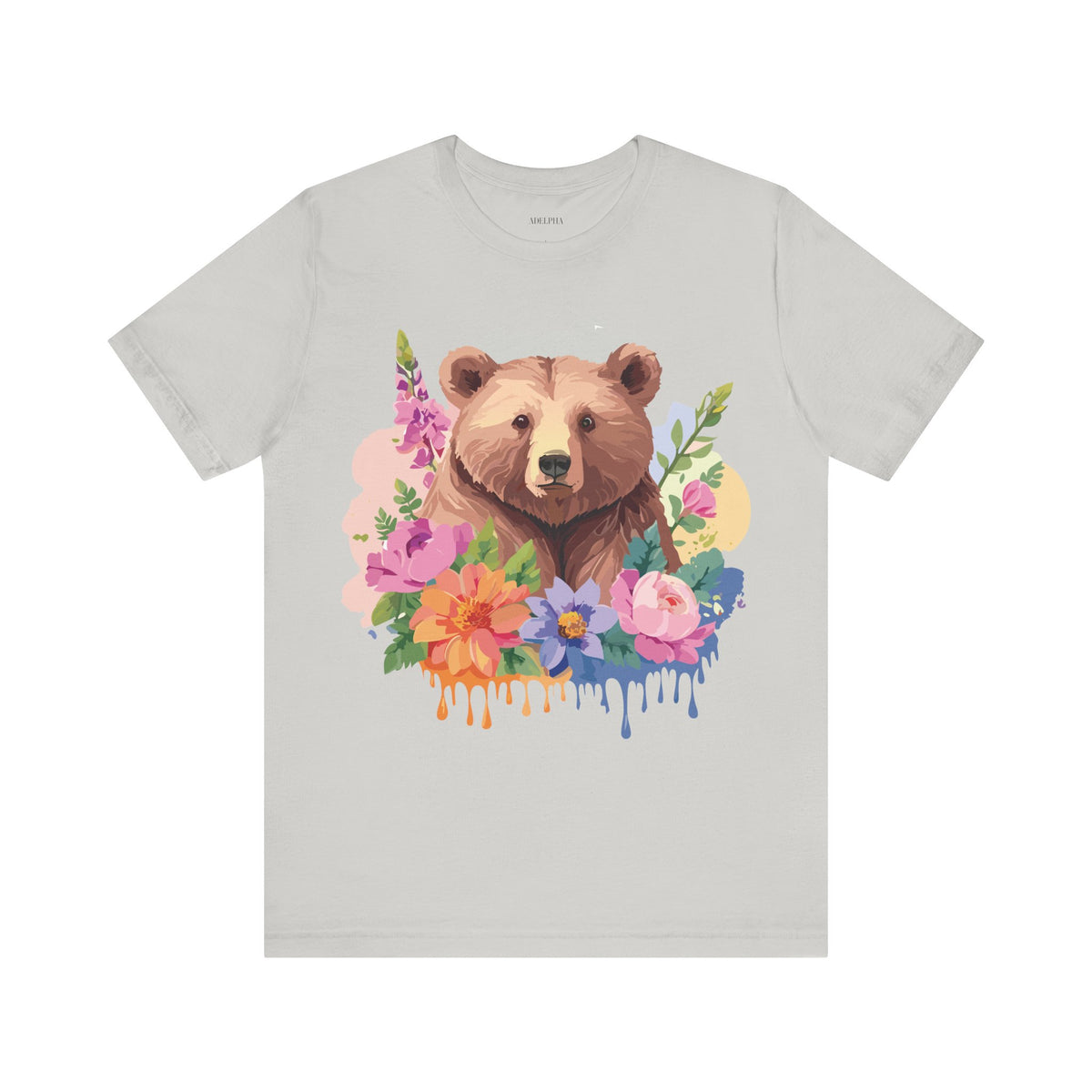 Bear Graphic Unisex Cotton Bella+Canvas Tee with Art Animal Design e1