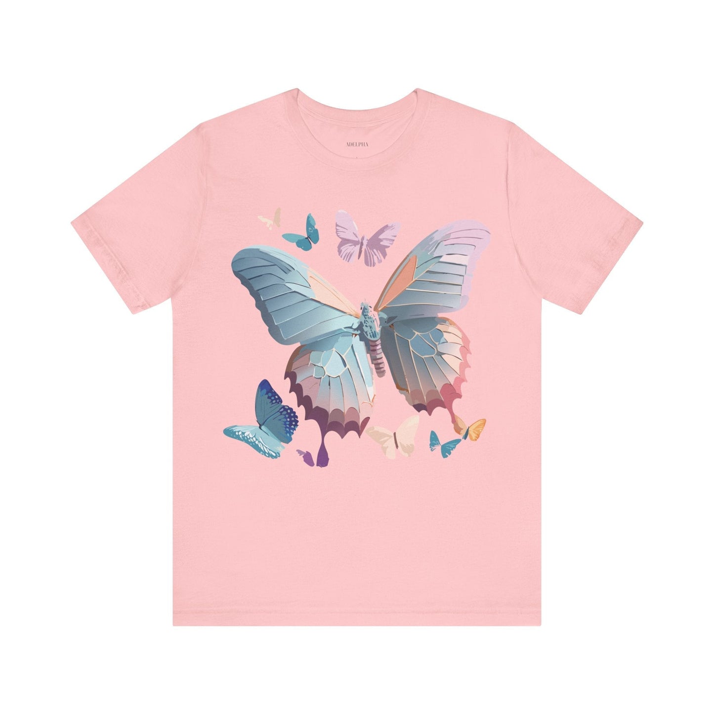 Butterfly Graphic Short Sleeve Tee Unisex Vintage Art Shirt By Adelpha