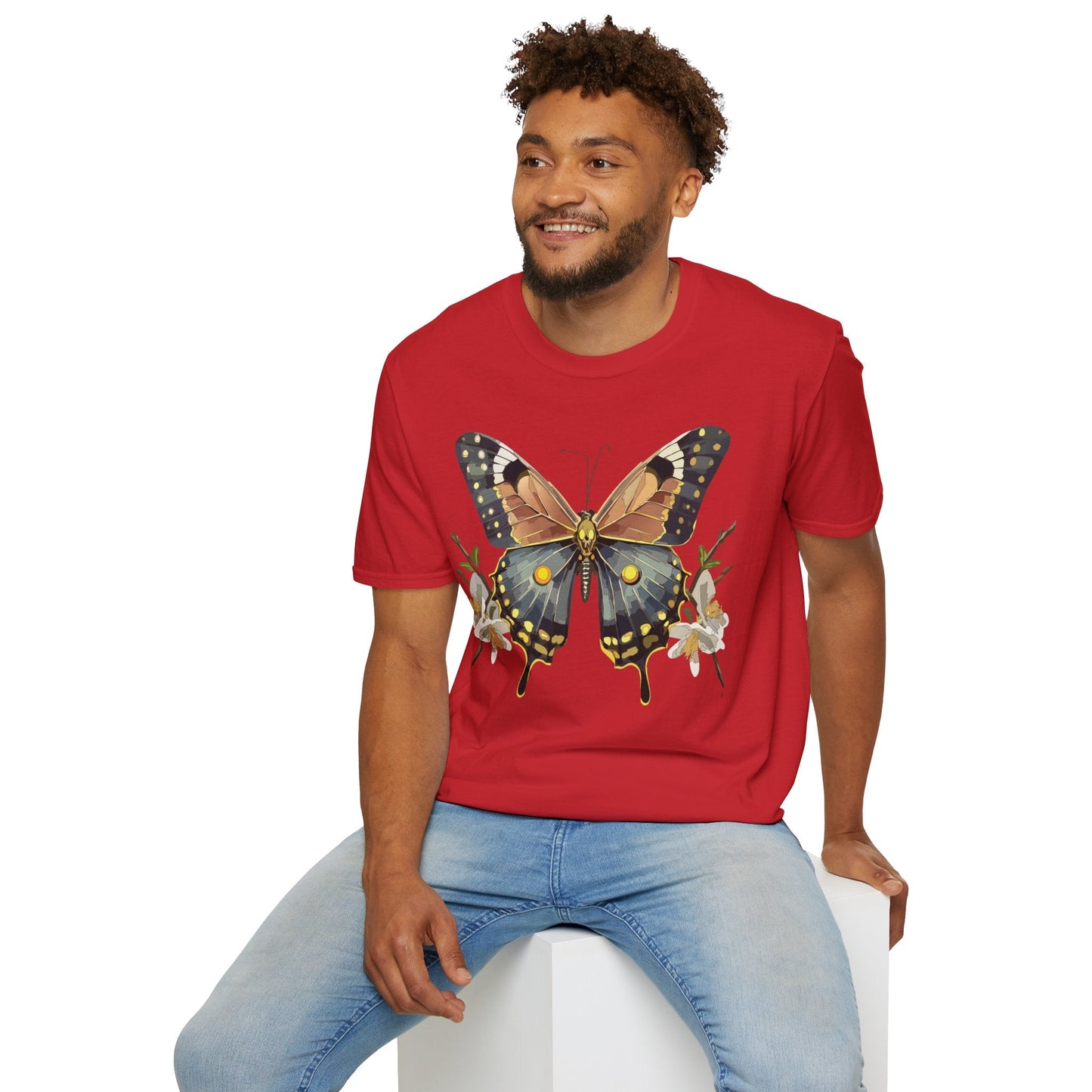 Butterfly Shirt Unisex Gildan Softstyle T Shirt Monarch Butterfly Tee 100 Percent Ring Spun Cotton