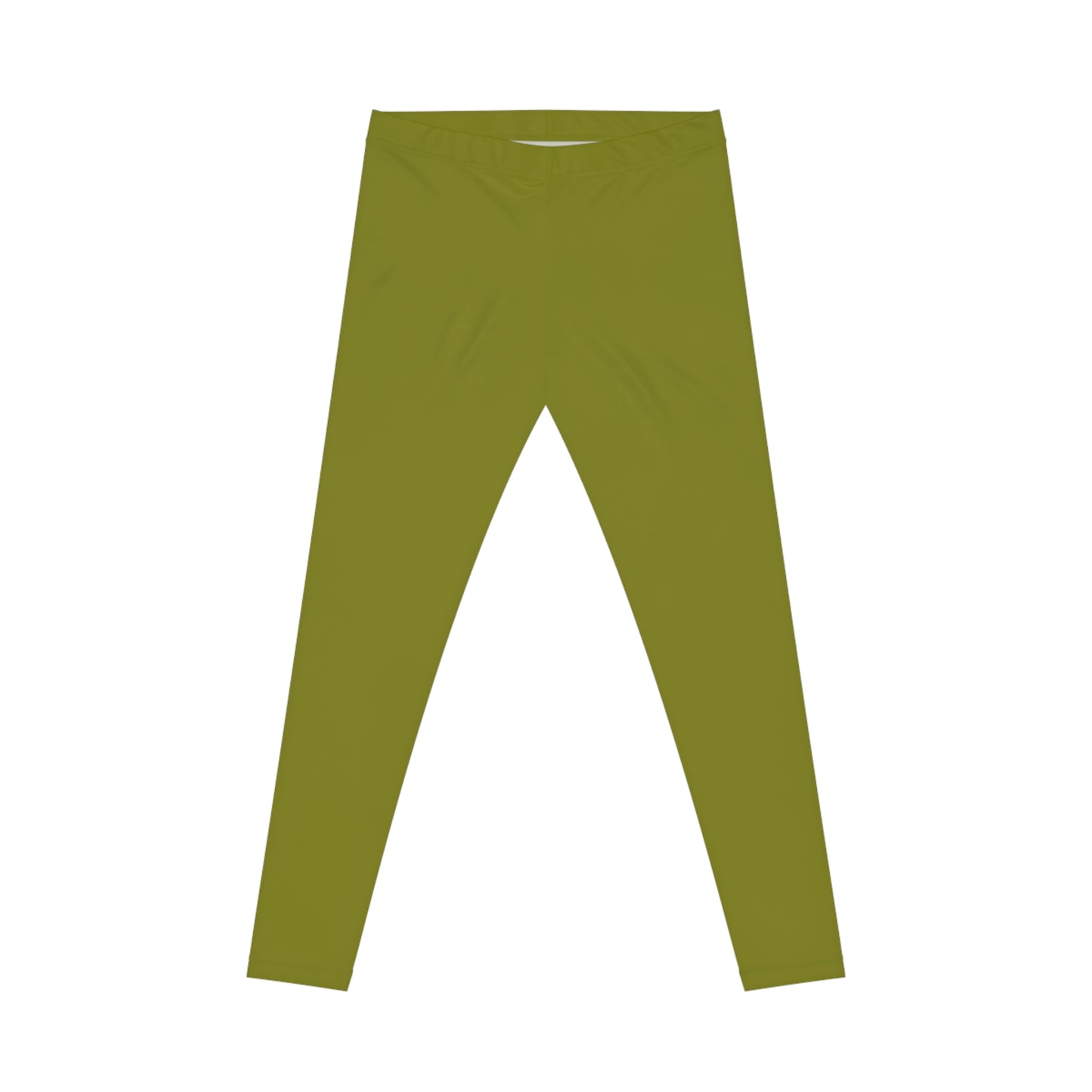 Olive Color Women's Poly-Span Casual Leggings XS-2XL