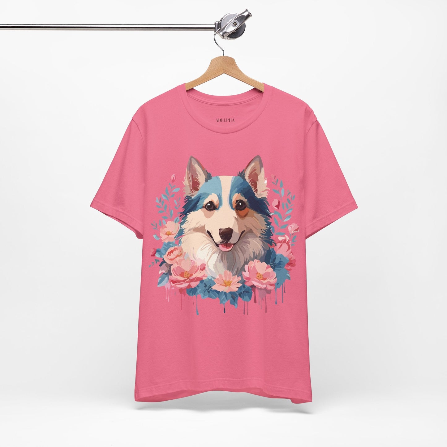 Unisex Graphic Dog Shirt Vintage Inspired Tee Art Design By Adelpha Premium Short Sleeve