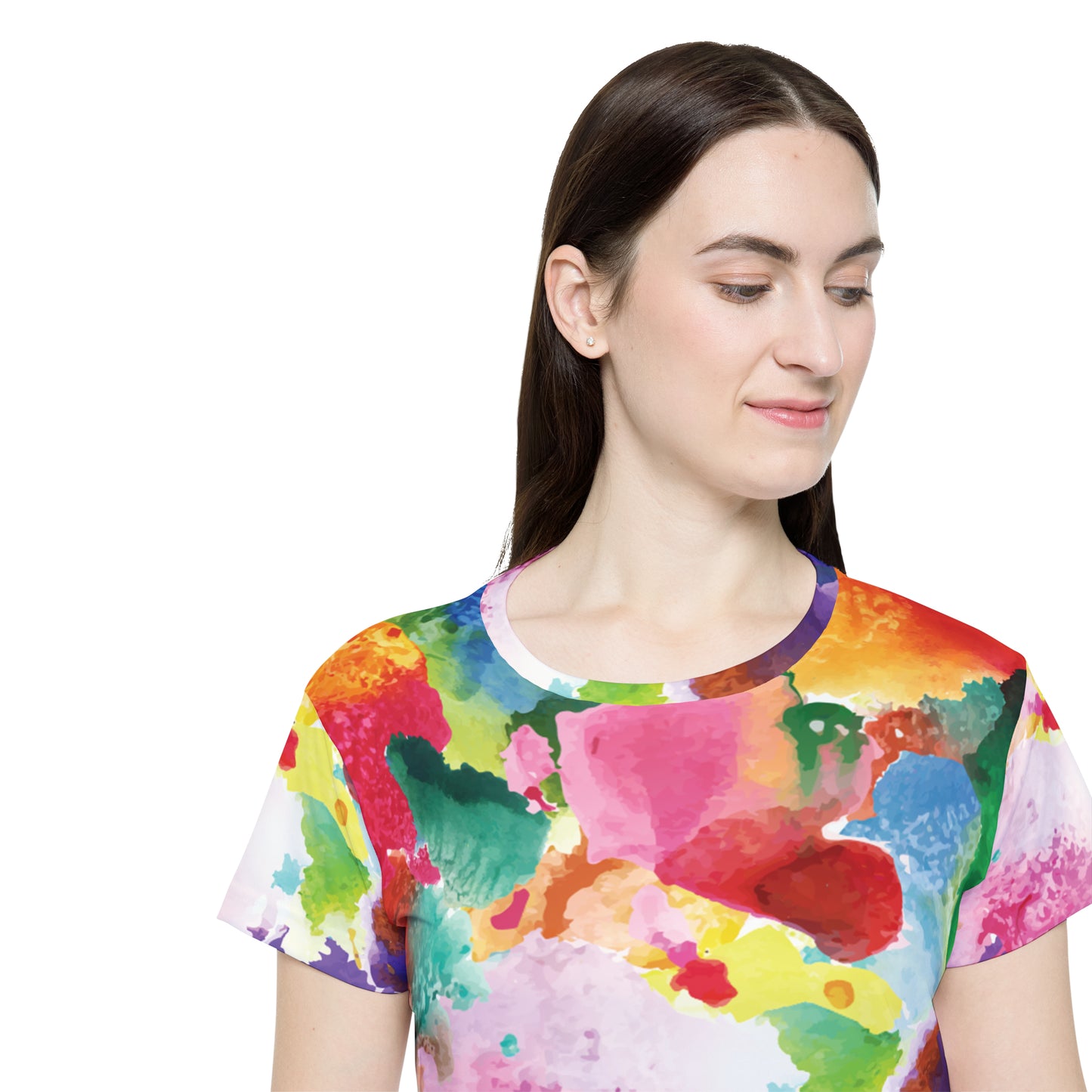 Poly Jersey Tee Shirt with abstract prints