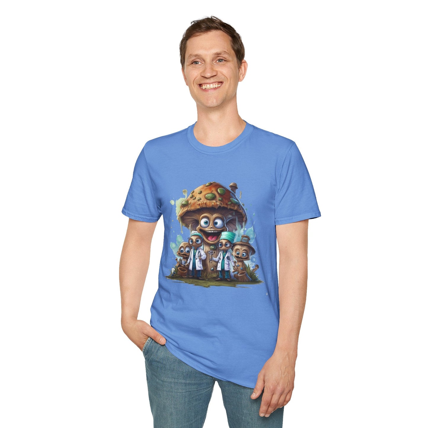 Mashroom Tee Shirt Unisex Funny Mushroom Design Softstyle 64000 Cotton Graphic Tee