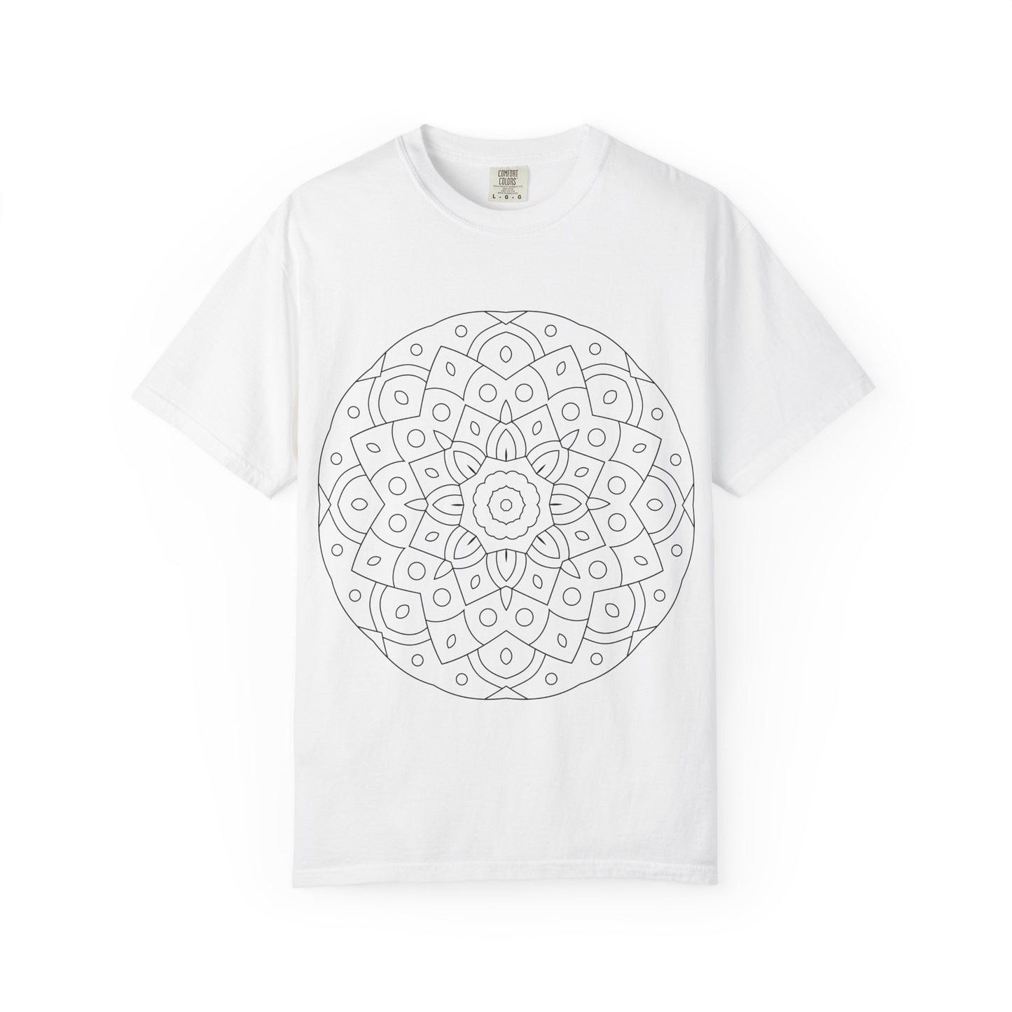 Unisex Garment Dyed Cotton T-Shirt with Mandala Graphic Design