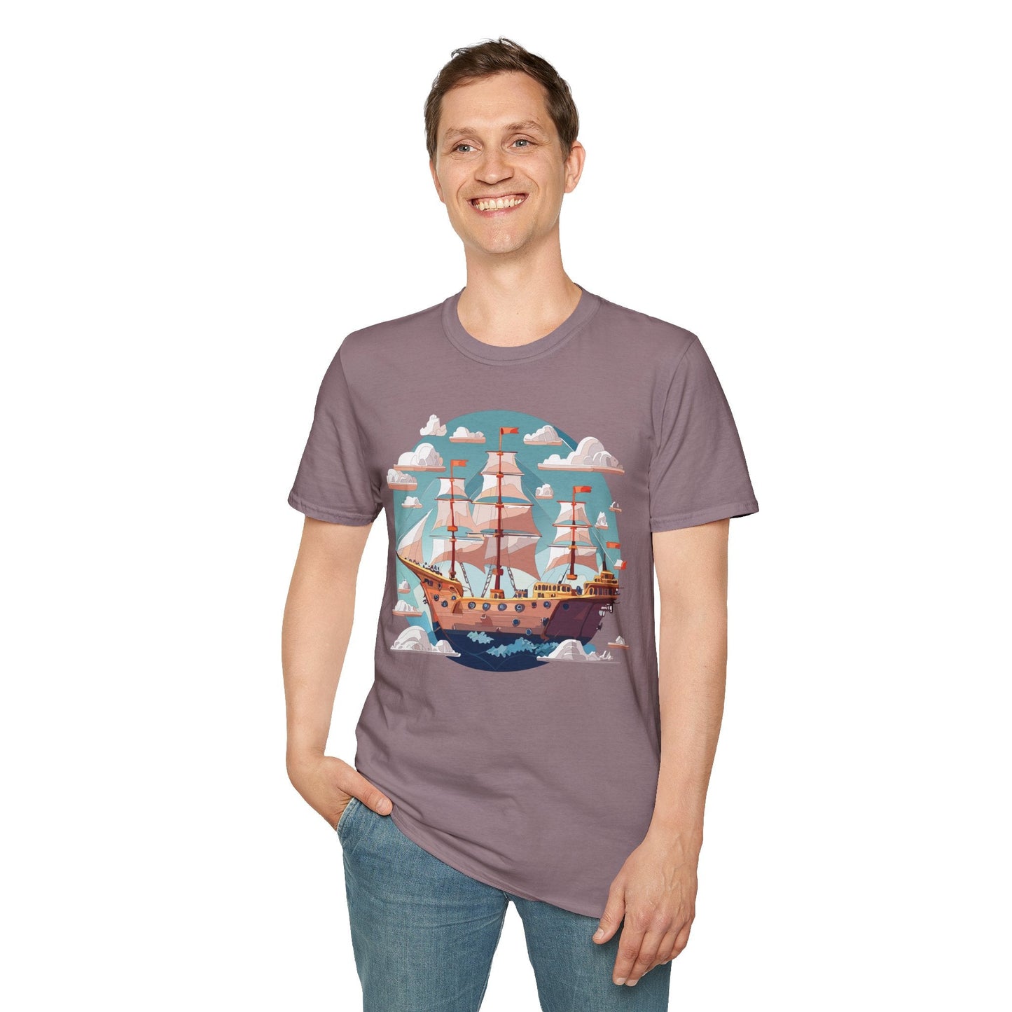 Unisex Ship Frigate Vessel T Shirt Softstyle 64000 Cotton Tee Ultimate Everyday Comfort