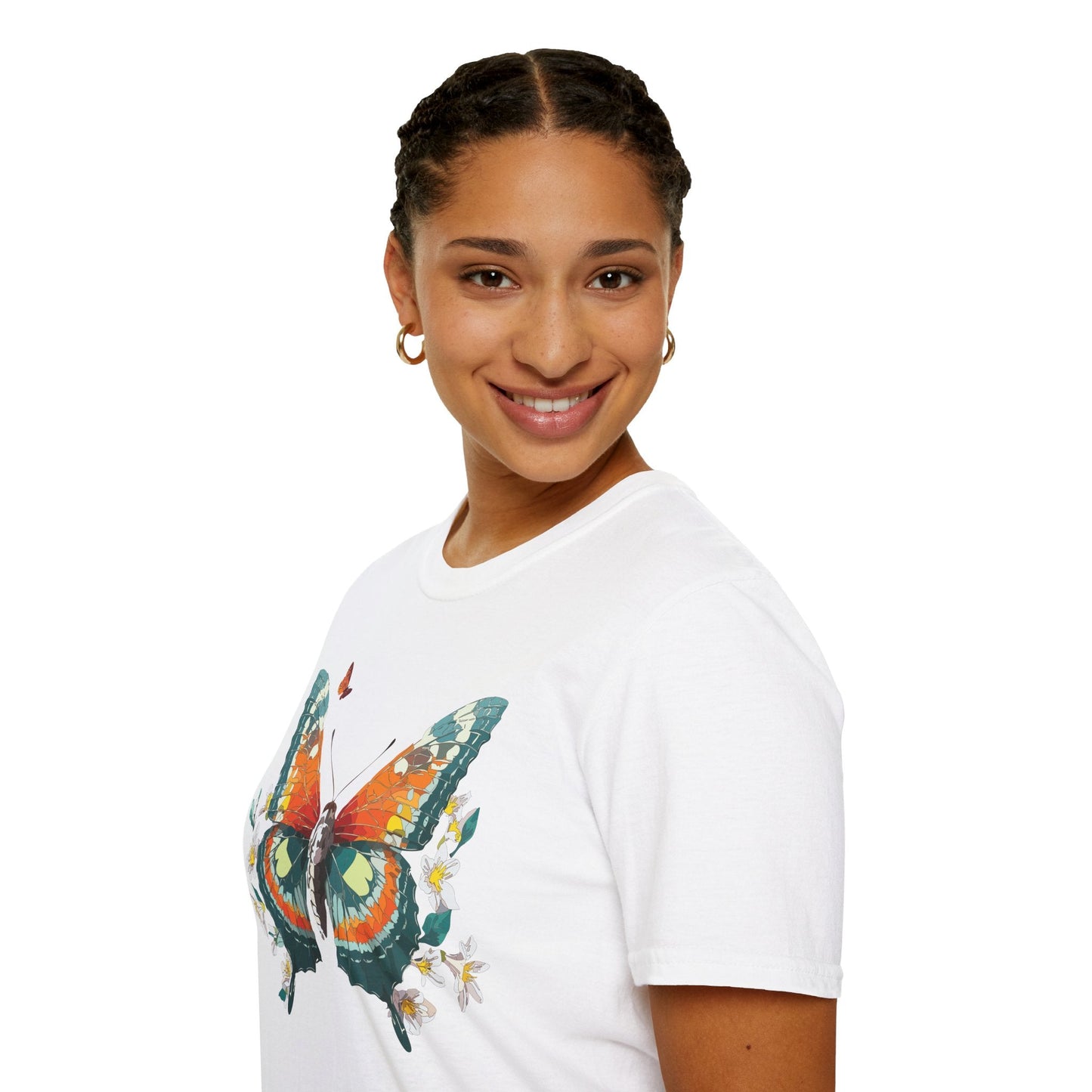 Butterfly T Shirt Unisex Softstyle Gildan 64000 100 Percent Ring Spun Cotton Monarch Tee