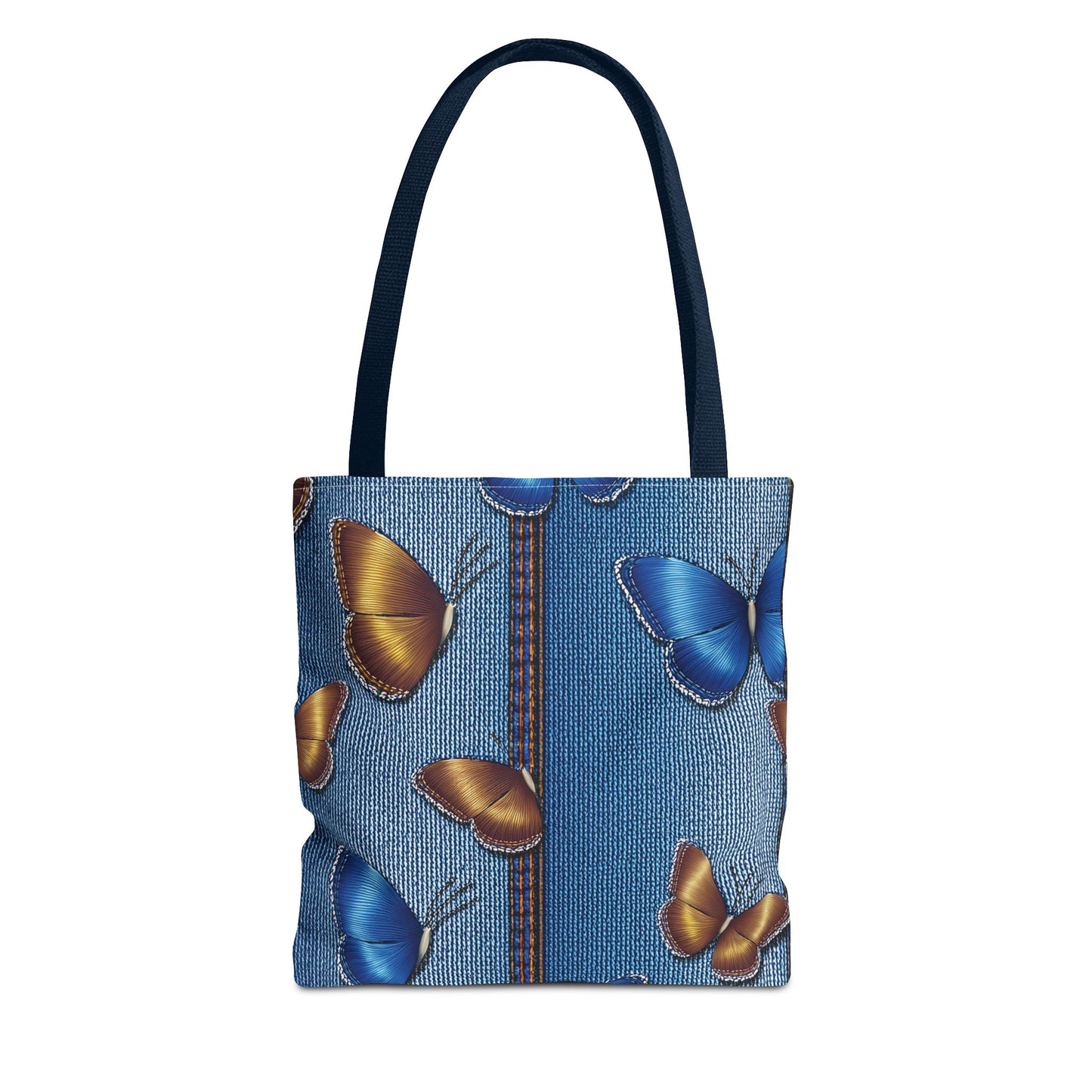 Denim Fabric Imitation Print Unisex Canvas Bag Poly Spun 3 Sizes Tote Bag 172