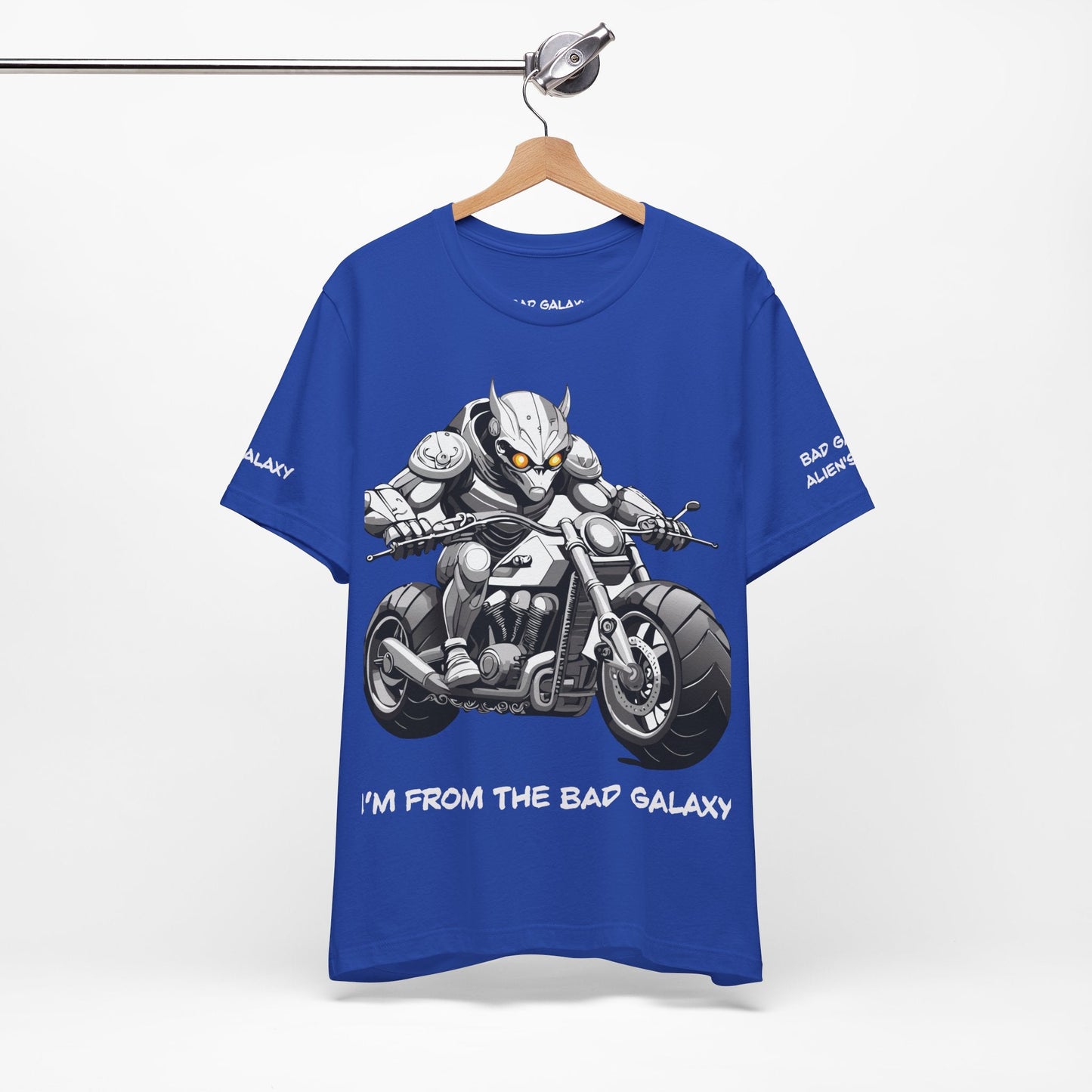 Tee Shirt With Alien From Bad Galaxy 100 Percent Cotton Lightweight Made In USA Eco Friendly Inks