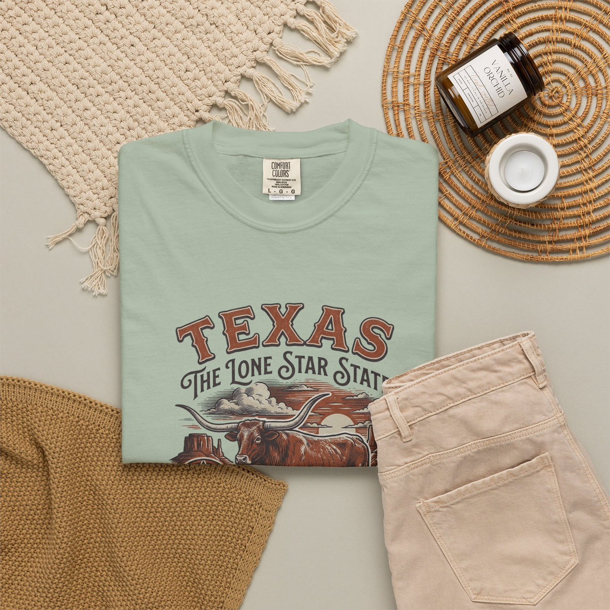 Texas State Vintage Travel Tourist Graphic Tee Unisex 100 Cotton Comfort Colors T-Shirt