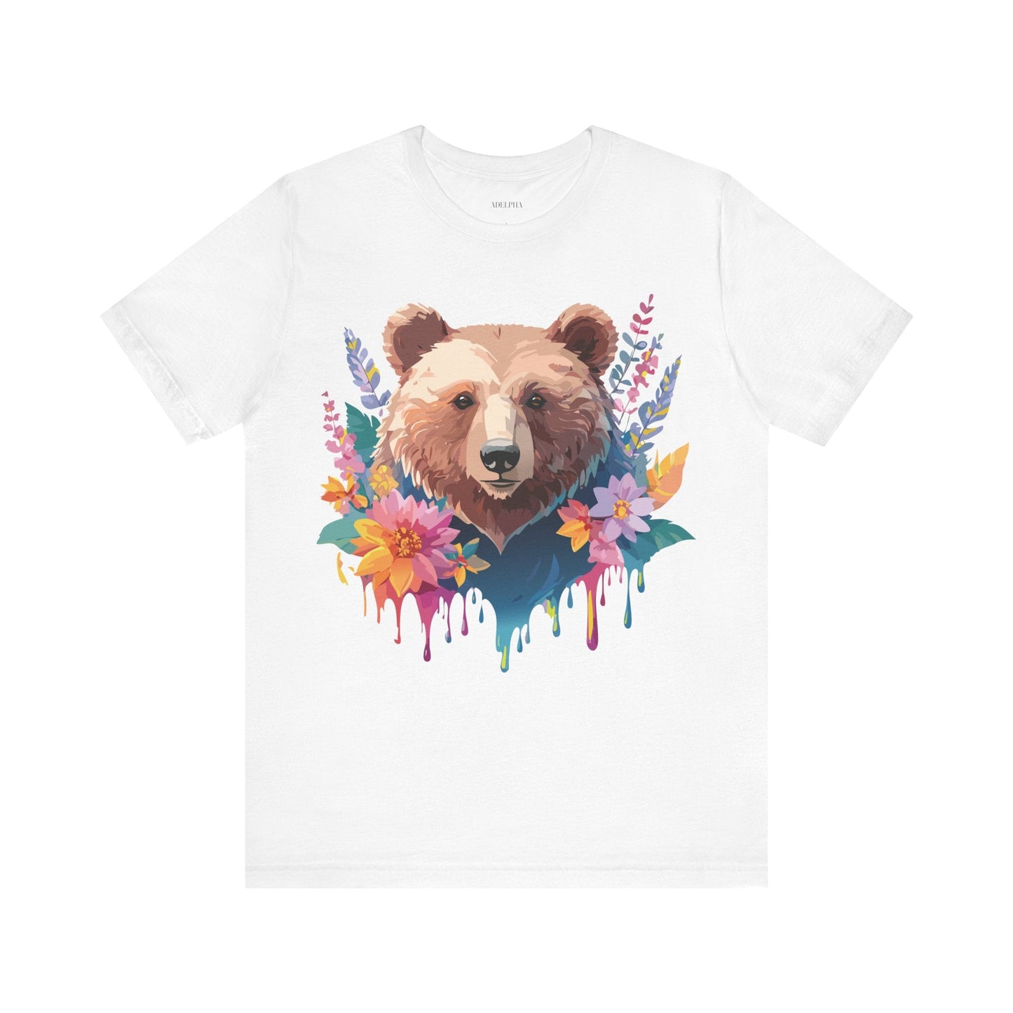 Bear Graphic Unisex 100 Cotton Short Sleeve Art Design Vintage T-Shirt 5
