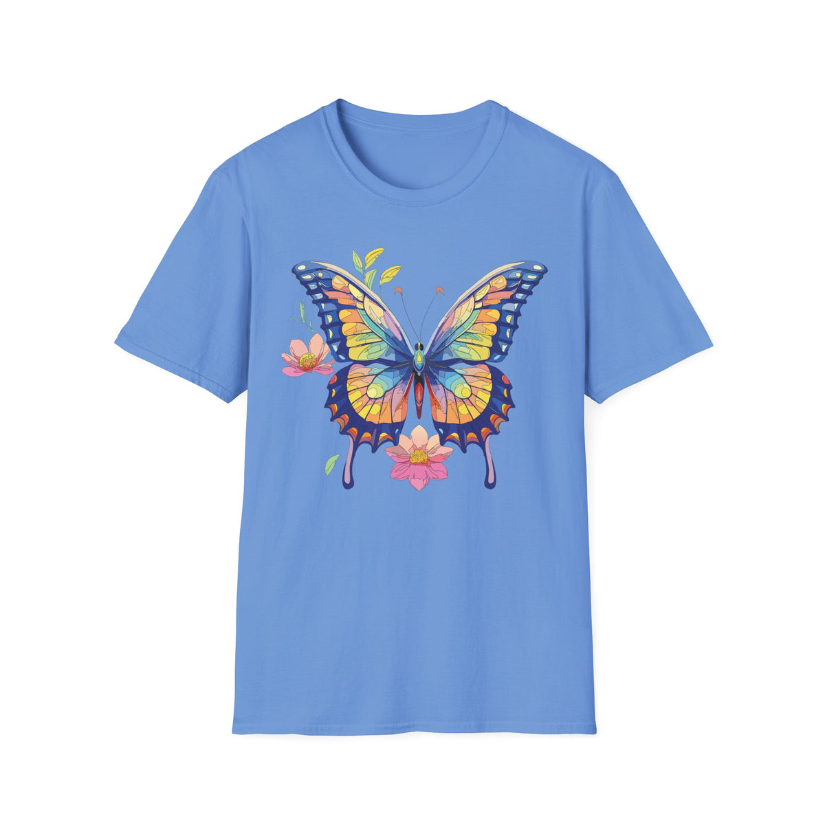 Butterfly Watercolor T-Shirt — Colorful Floral Monarch Graphic Tee Unisex 100 Cotton Gildan T-Shirt